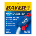 Bayer® Rapid Relief, Dissolvable Raspberry Flavor, Powder Packs with Aspirin & Caffeine, Fast Acting Headache Relief, Muscle and Body Pain Reliever, 20ct Bayer Au supplements