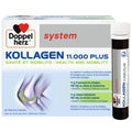 Doppelherz - Kollagen 11000 Plus - Collagen hydrolysate, chondroitin Sulphate, Vitamins C and D and Trace Elements - for Bones, cartilages and tendons - Wild Berry Flavour Liquid- 30 Bottles of 25ml Doppelherz Au supplements