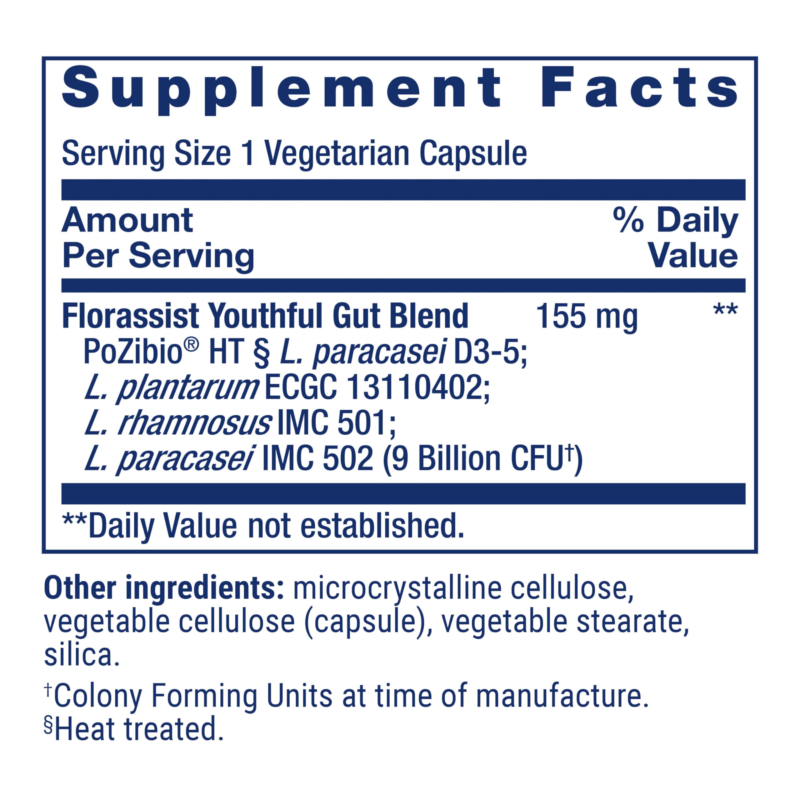 Life Extension FLORASSIST® Probiotic Youthful Gut, Healthy Aging Supplement, postbiotic and probiotic Blend, Heart and Gut Health, Non-GMO, 1-Daily, Gluten-Free, Vegetarian, 30 Capsules Life Extension Au supplements