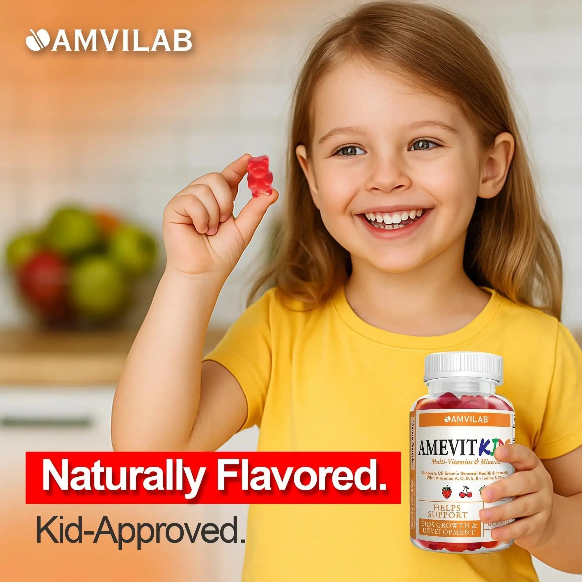 AMVILAB Amevit Kids Gummy Multivitamin – Complete Daily Vitamins for Children – with Essential Nutrients for Growth & Immunity AMVILAB Au supplements