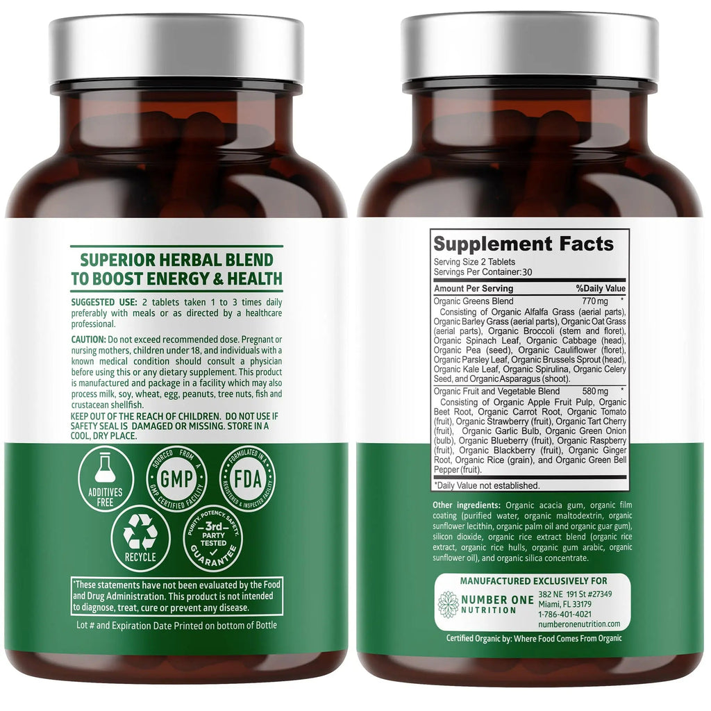 N1N Premium Organic Superfood Greens [28 Powerful Ingredients] Natural Fruit and Veggie Number One Nutrition Au supplements