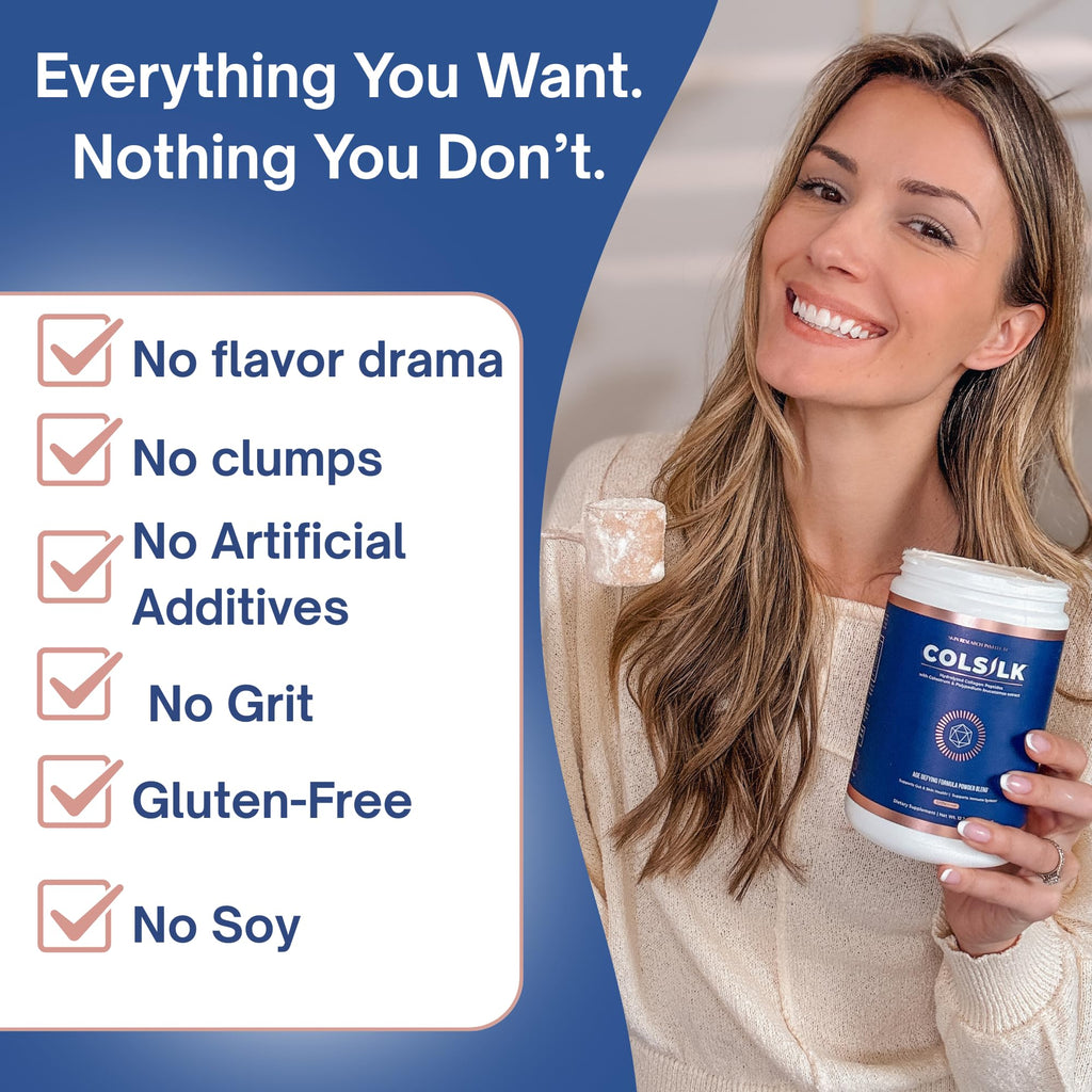 SRILabs ColSilk Unflavored Hydrolyzed Collagen Powder with Colostrum and Polypodium - Skin, Hair, Nails, Gut Health and Joint Support - One Scoop Daily | 1 Month Supply Skin Research Institute Au supplements