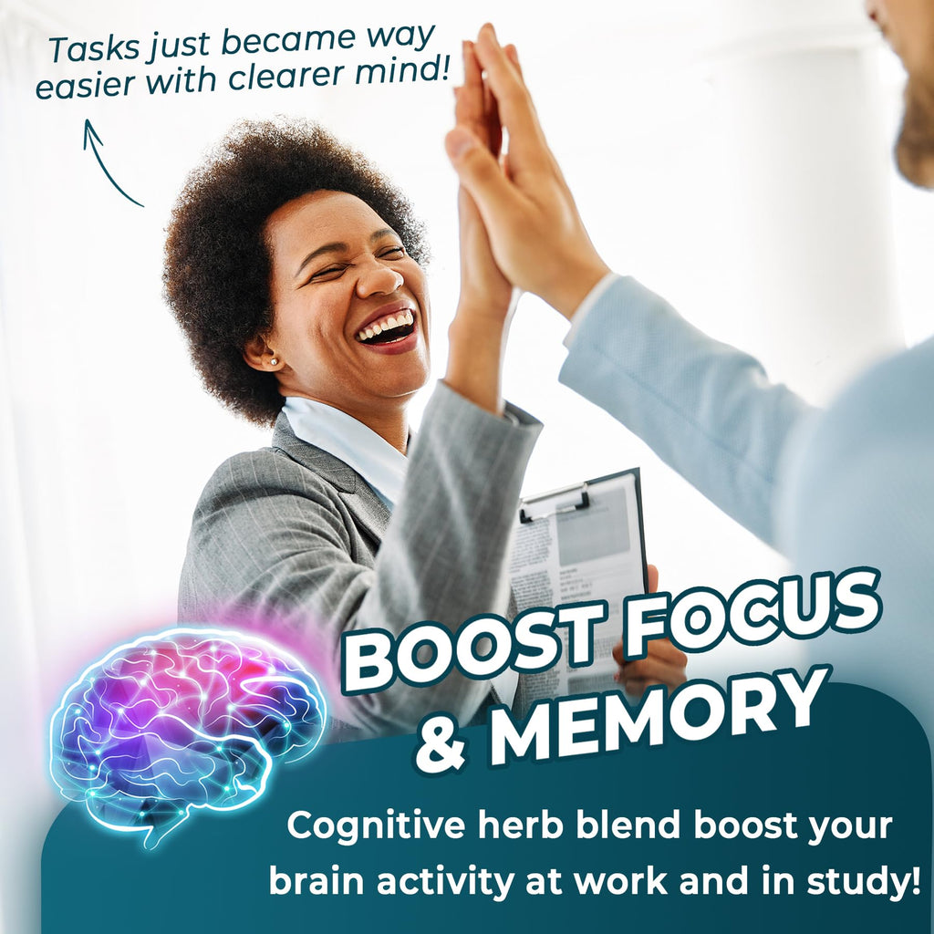 11-IN-1 Brain Supplement for Memory and Focus with L-Tyrosine L-Theanine, Methylated B12 & B6, Lion's Mane Mushroom, Ginkgo Biloba, Bacopa Monnieri, Choline for Focus, Nootropic, Energy, 2Packs NEVISS Au supplements