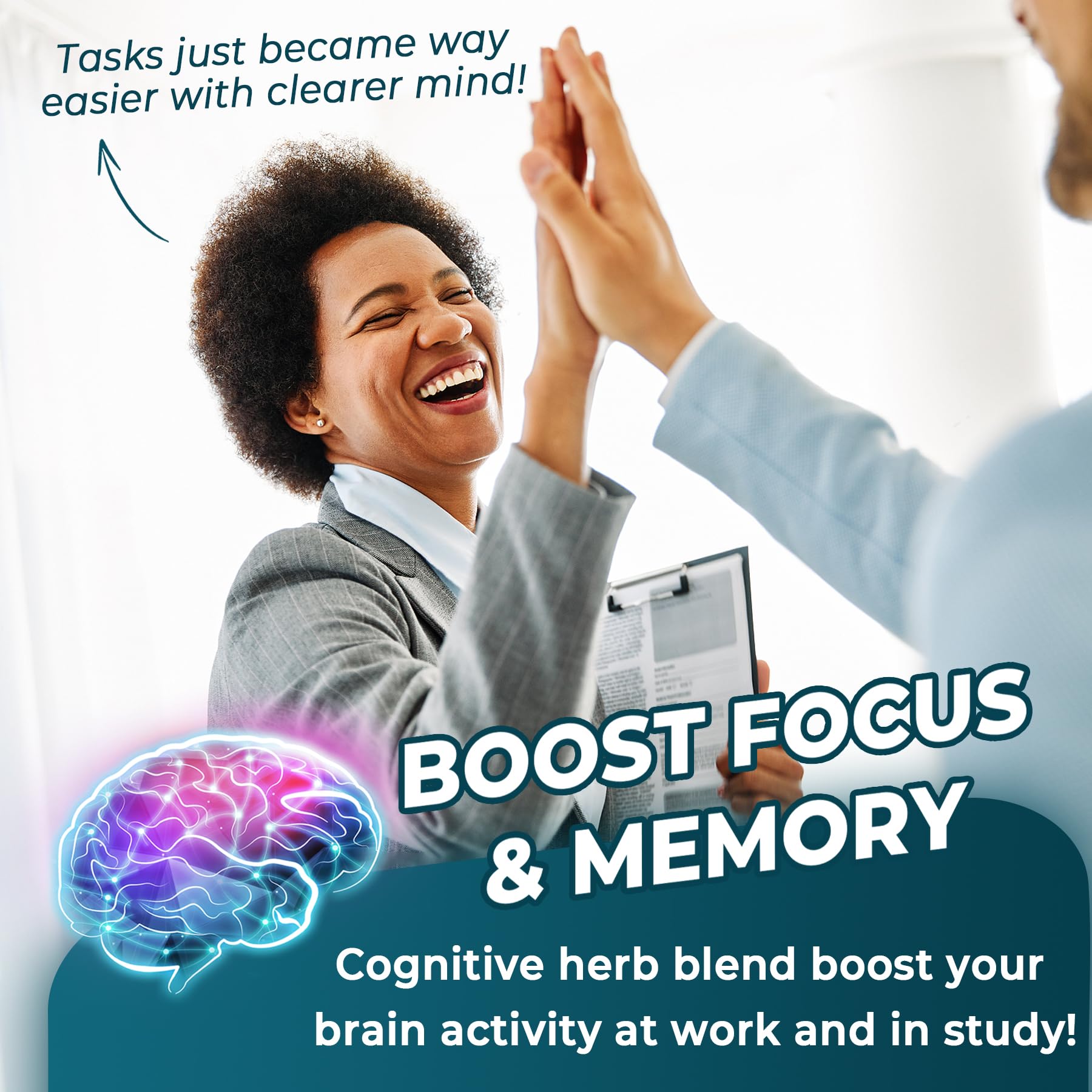 11-IN-1 Brain Supplement for Memory and Focus with L-Tyrosine L-Theanine, Methylated B12 & B6, Lion's Mane Mushroom, Ginkgo Biloba, Bacopa Monnieri, Choline for Focus, Nootropic, Energy, 2Packs NEVISS Au supplements