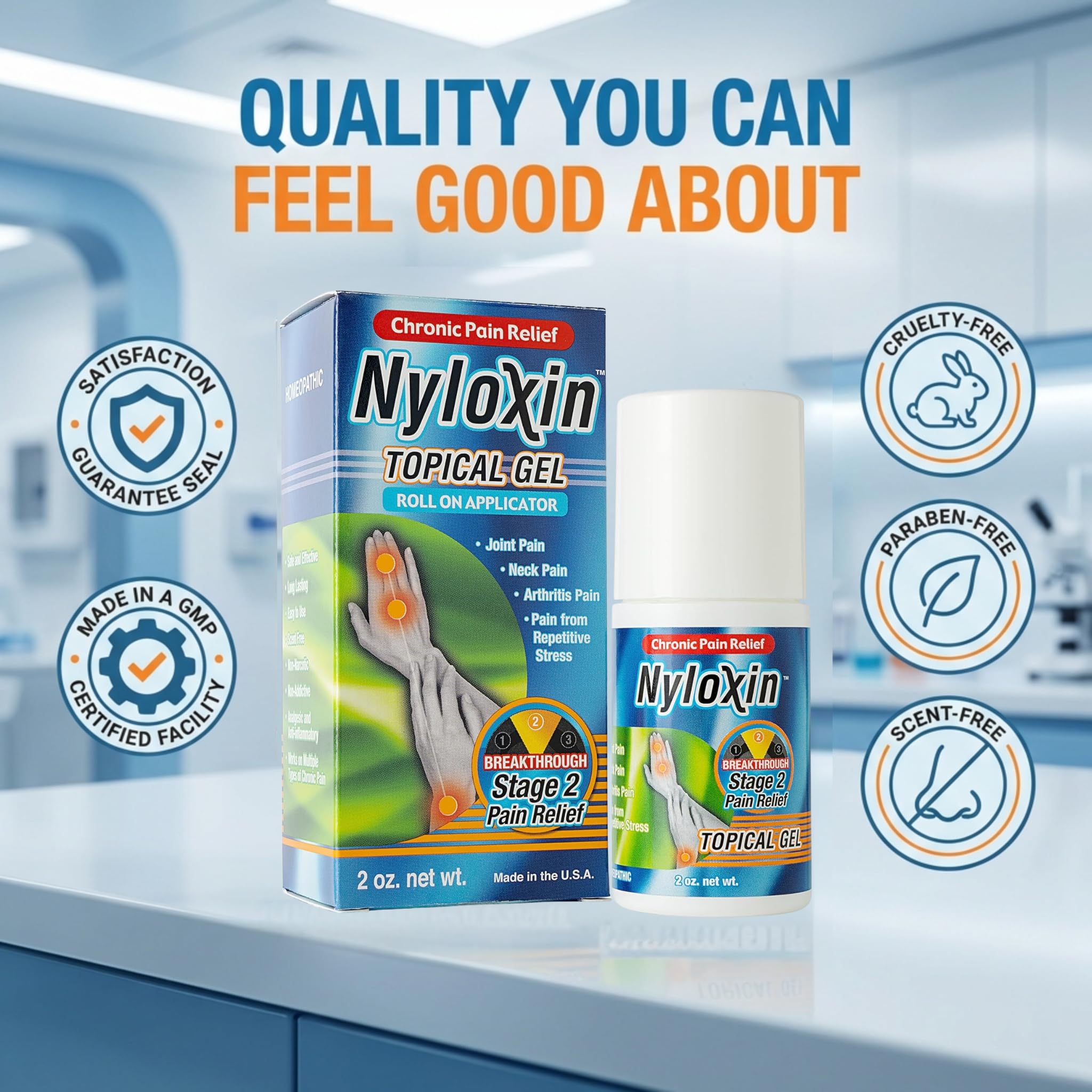 Nyloxin Roll-On Arthritis Pain Relief Gel, Back Pain Relief, Neuropathy Pain Relief, Nerve Pain Relief, Knee Pain Relief, Foot Pain Relief, Muscle Pain Relief, Shoulder Pain, Joint Pain (2 oz) Nyloxin Au supplements