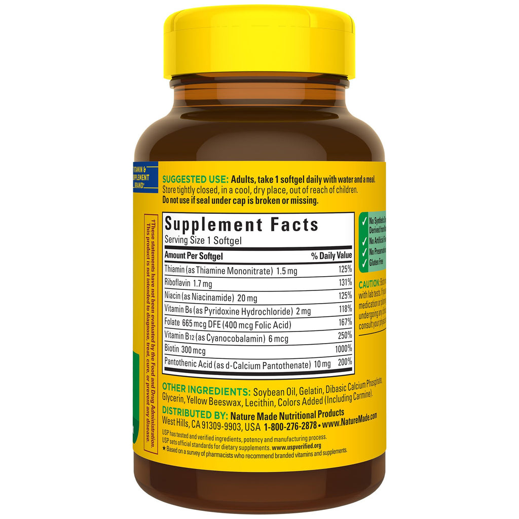 Nature Made Super B Complex Vitamins for Women and Men, Dietary Supplement for Energy Metabolism Support, Super Vitamin B Complex