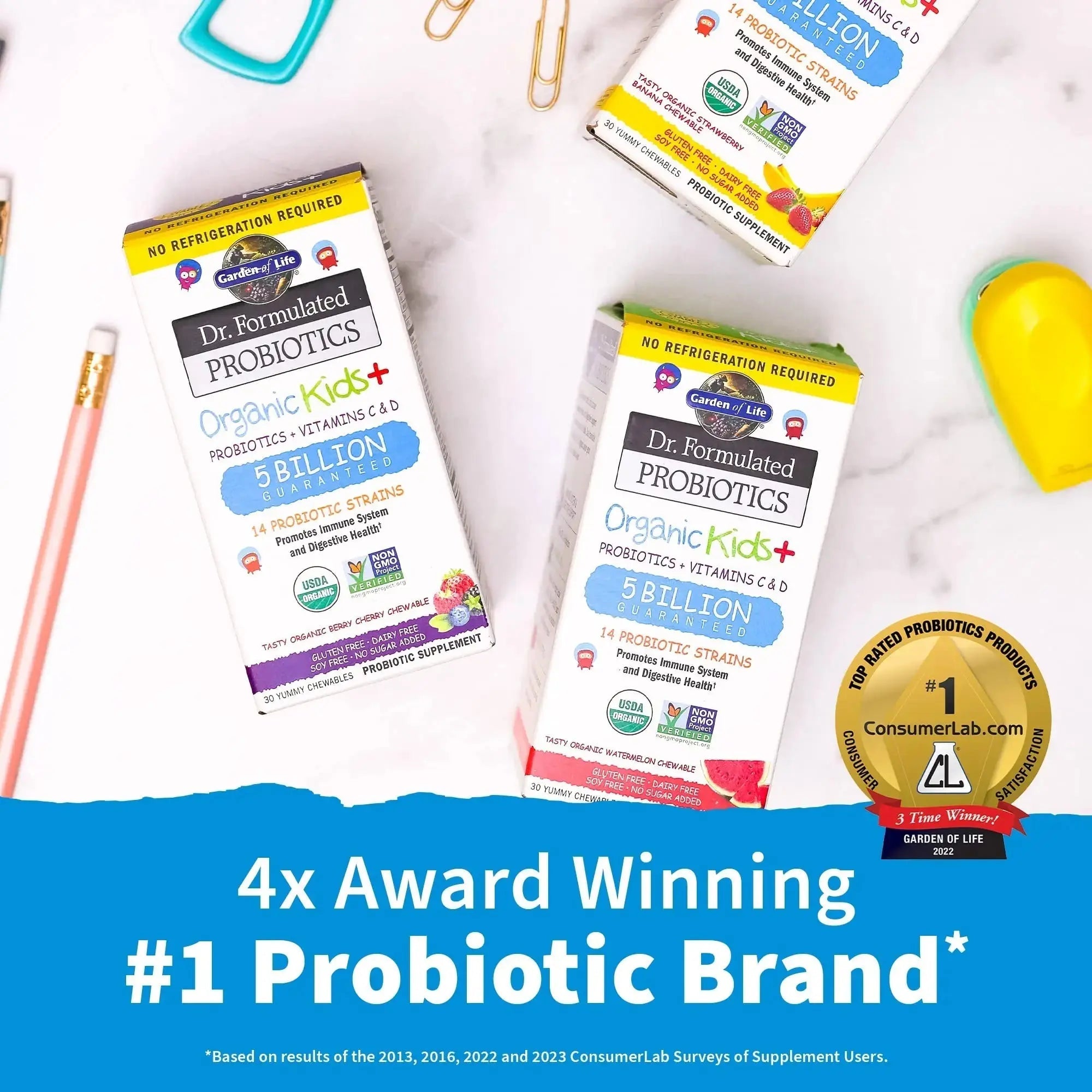 SmartyPants Organic Kids Multivitamin Gummies: Probiotics & Garden of Life Dr. Formulated Probiotics Organic Kids+ Plus Vitamin C & D - Berry Cherry - Gluten SmartyPants Au supplements