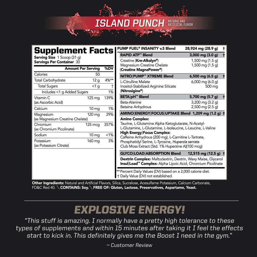 PMD Sports Ultra Pump Fuel - Pre Workout - Island Punch (30 Servings) Sports Omega PMD Au supplements