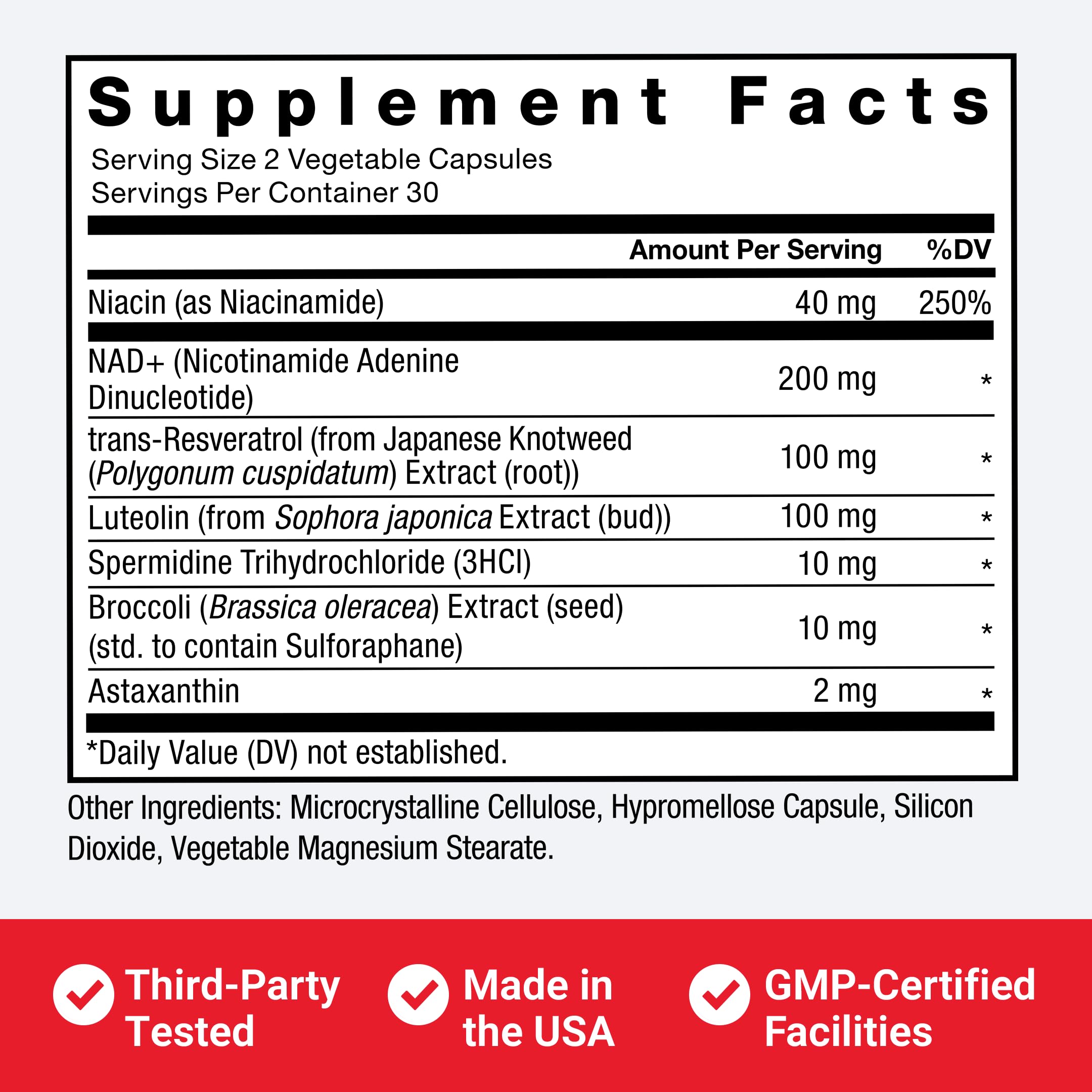 FORCE FACTOR NAD+ (NMN or Nicotinamide Riboside Alternative) with Resveratrol, Astaxanthin, Spermidine & Luteolin Complex, NAD to Support Cellular Health & Healthy Aging, 60 Capsules Force Factor Au supplements