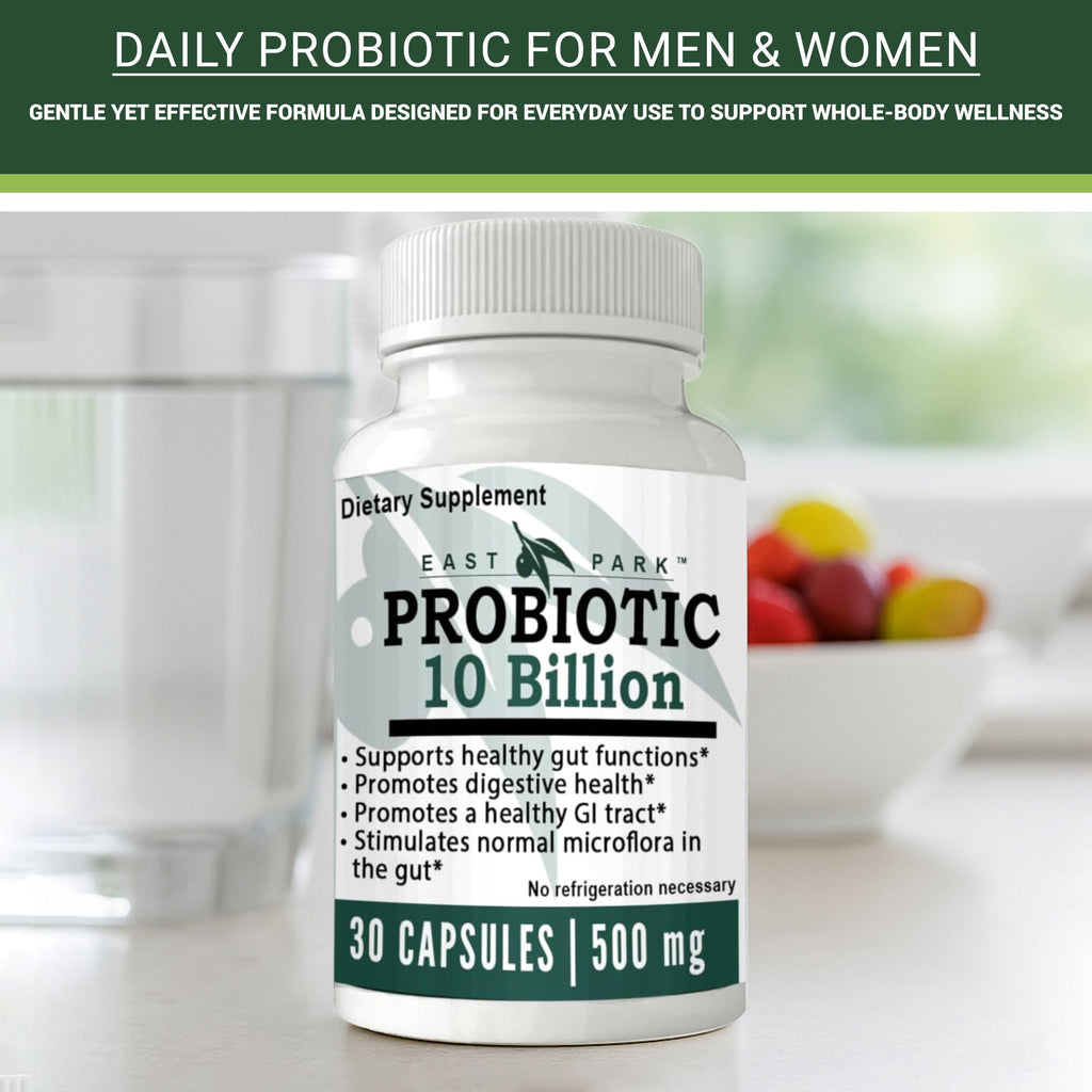 East Park Research d-Lenolate Probiotic Supplement | Probiotic 10 Billion CFUs Supports Gut & Digestive Health | Dietary Supplement Probiotics