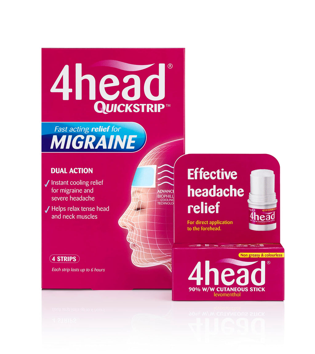 4Head Quickstrip Headache and Migraine Relief Strips - Pack of 4 4 Head Au supplements