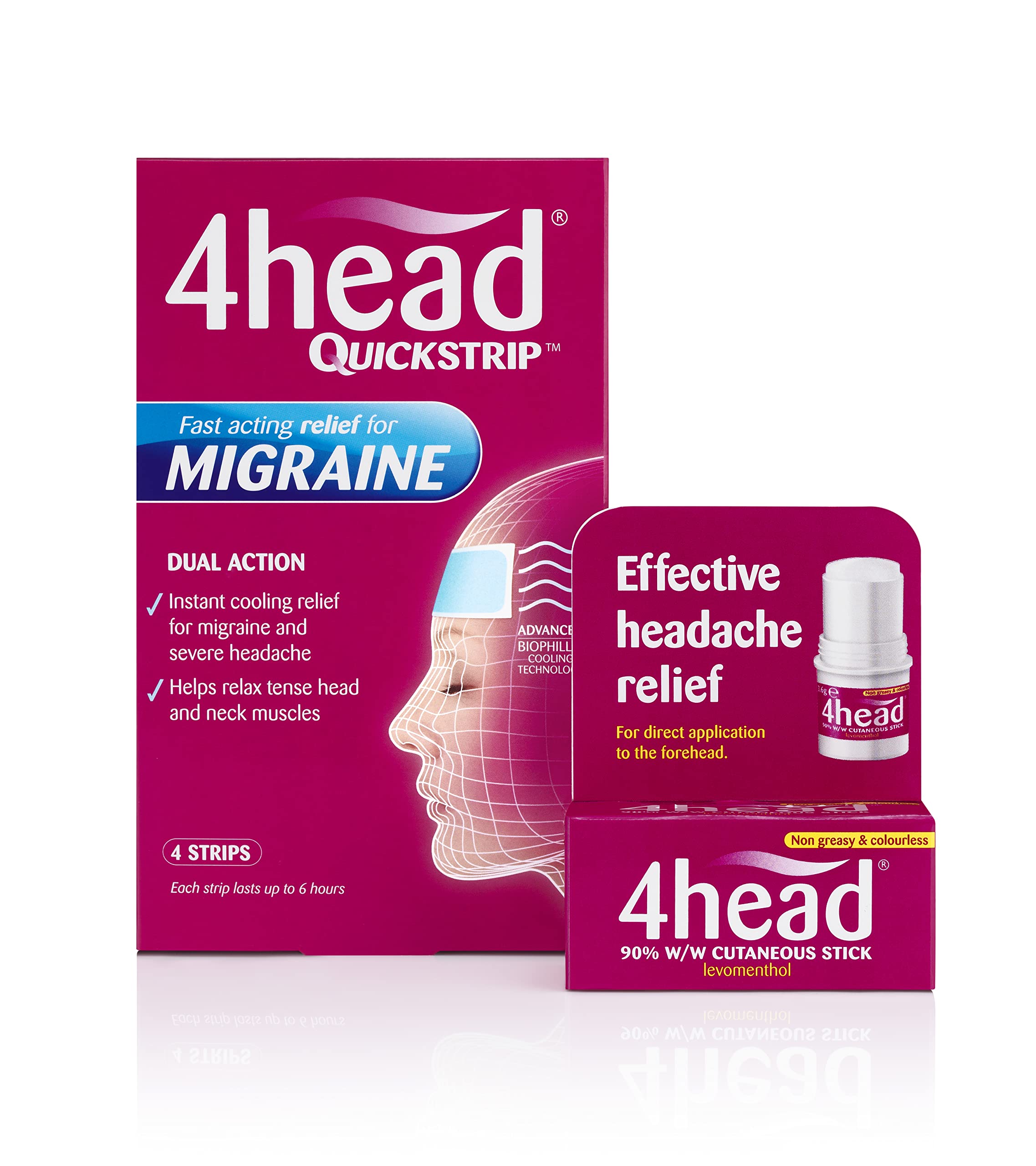 4Head Quickstrip Headache and Migraine Relief Strips - Pack of 4 4 Head Au supplements