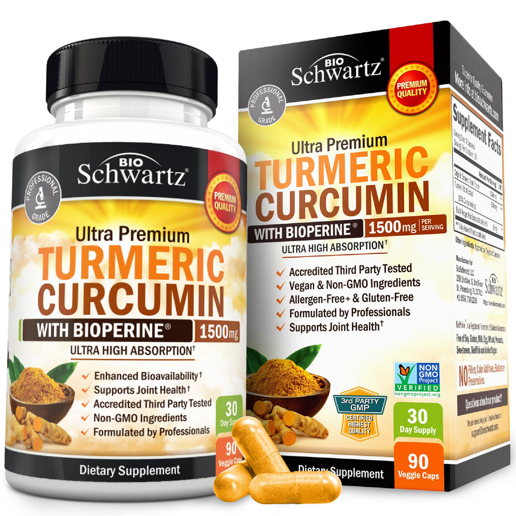 Turmeric Curcumin with Black Pepper Extract 1500mg - High Absorption Ultra Potent Turmeric Supplement with 95% Curcuminoids and BioPerine