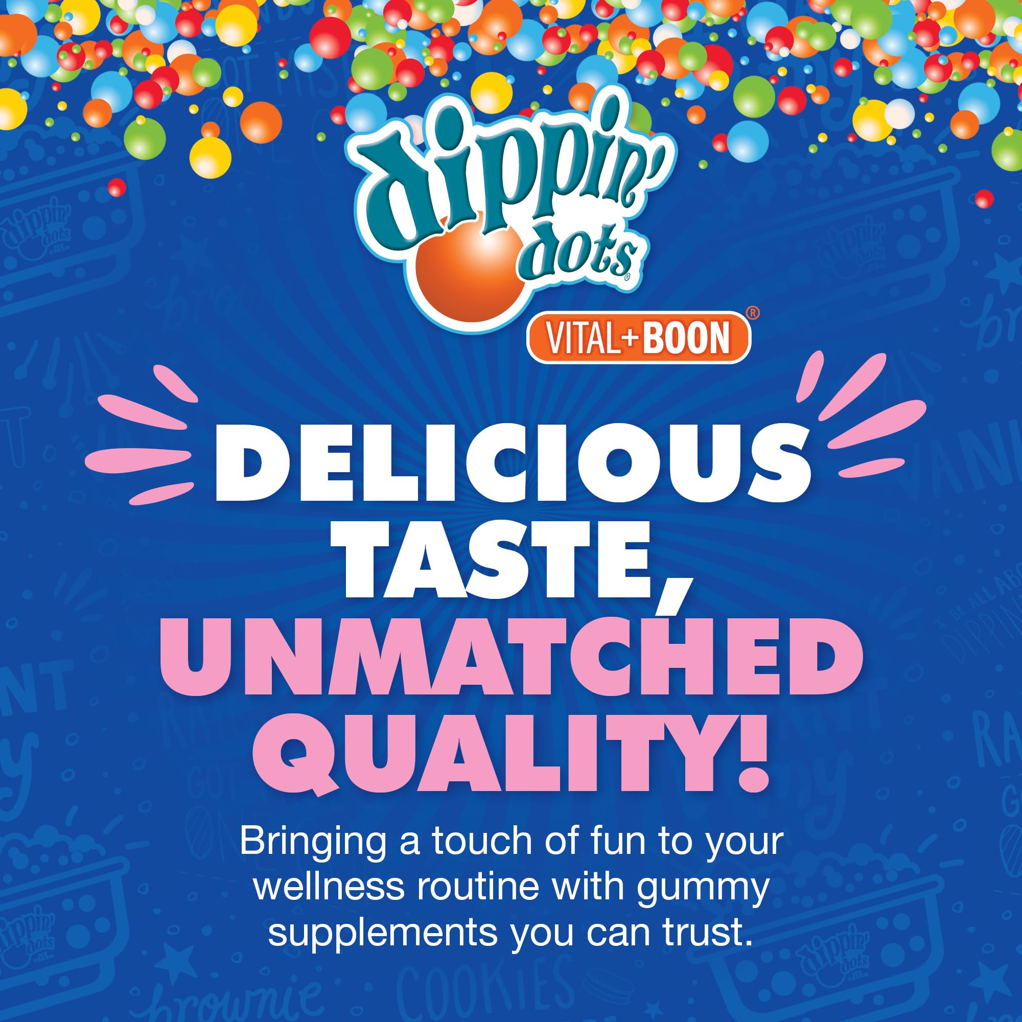 Dippin Dots - Melatonin Gummies for Kids & Adults (60 Days Supply) Strawberry Sunset Creme Flavor | 2.5mg Per Kids Melatonin Supplement for Faster,