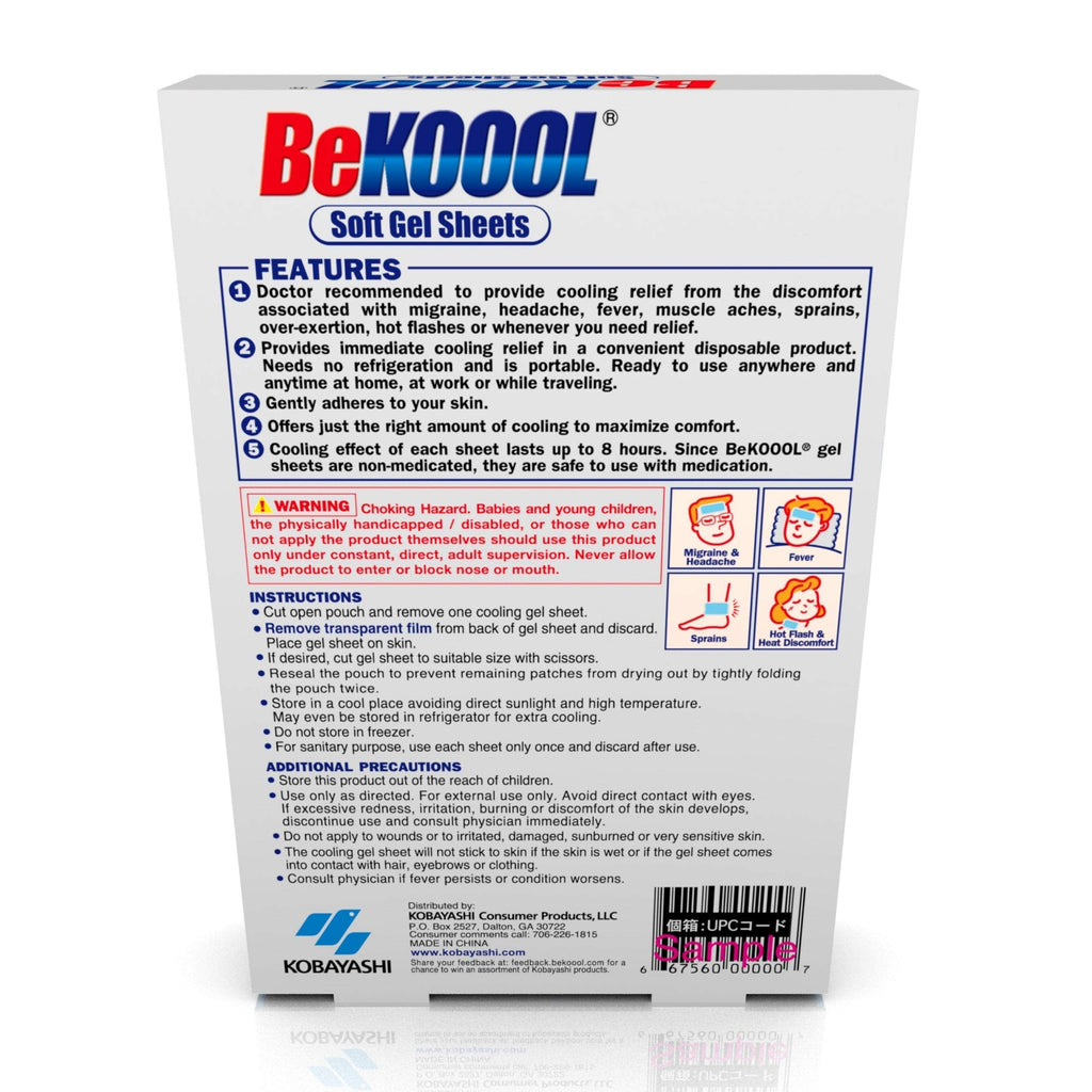 BeKOOOL Migraine Gel Sheets - 4 Count BeKoool Au supplements
