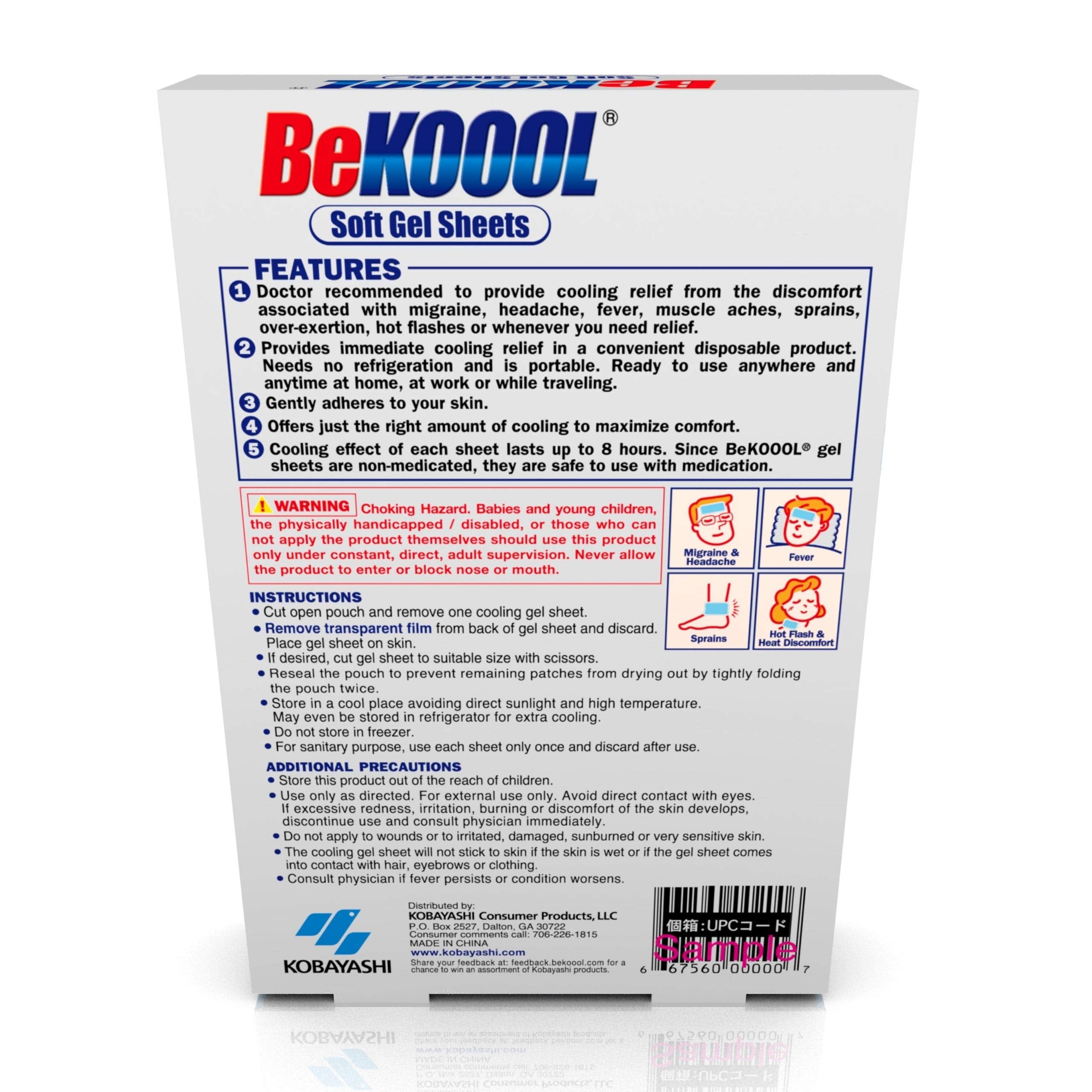 BeKOOOL Migraine Gel Sheets - 4 Count BeKoool Au supplements