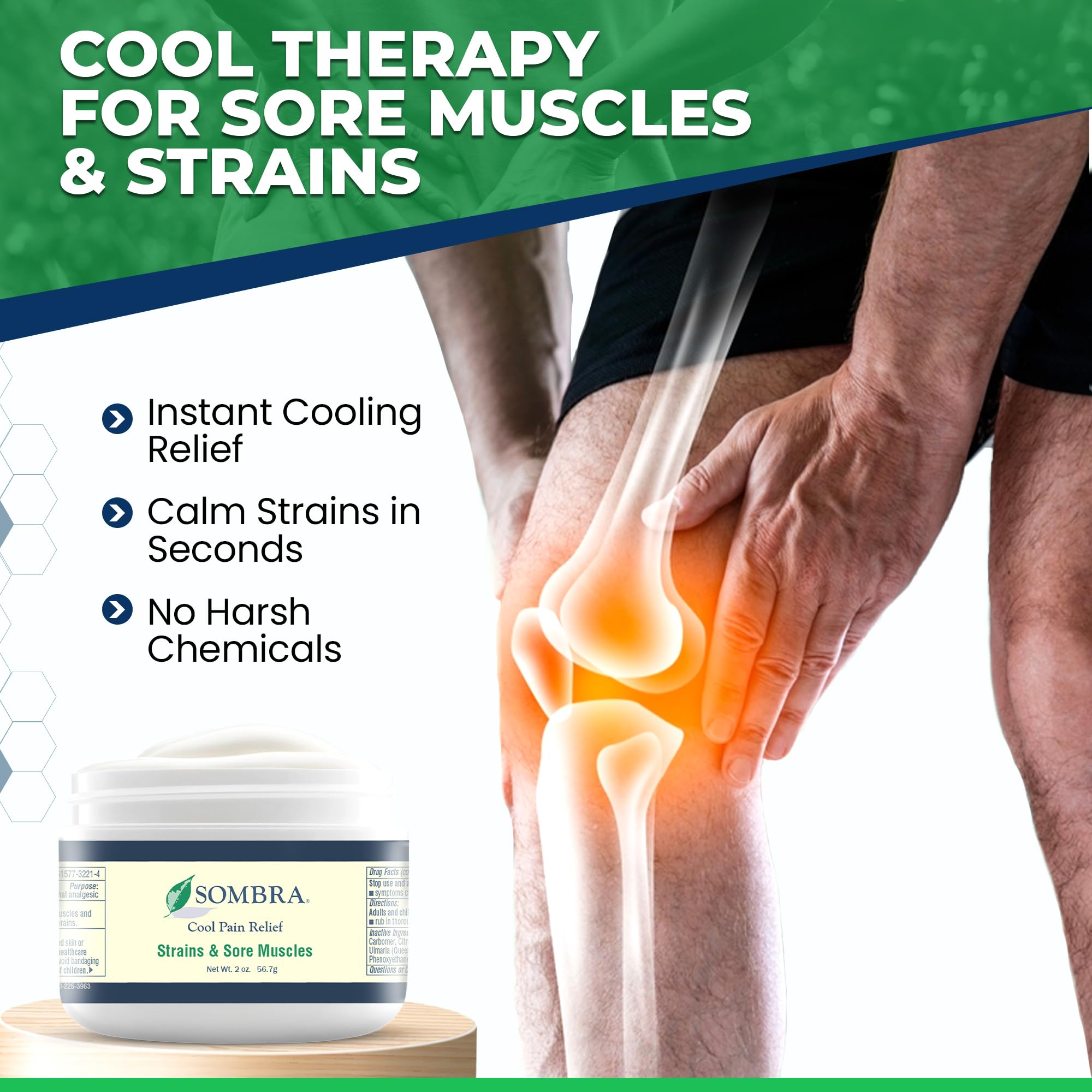Sombra Warm & Cool Pain Relief Gel, Warm Relief for Arthritis and Chronic Pain Pre-Workout Muscle Rub, Cold for Swelling, Soreness, Post-Workout, Free of Artificial Fragrances, 2oz Per Jar Sombra Au supplements