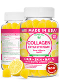 Lunakai USA Made Collagen Peptides Gummies - 200mg Non-GMO Anti-Aging Formula with Biotin, Zinc, Vitamins C