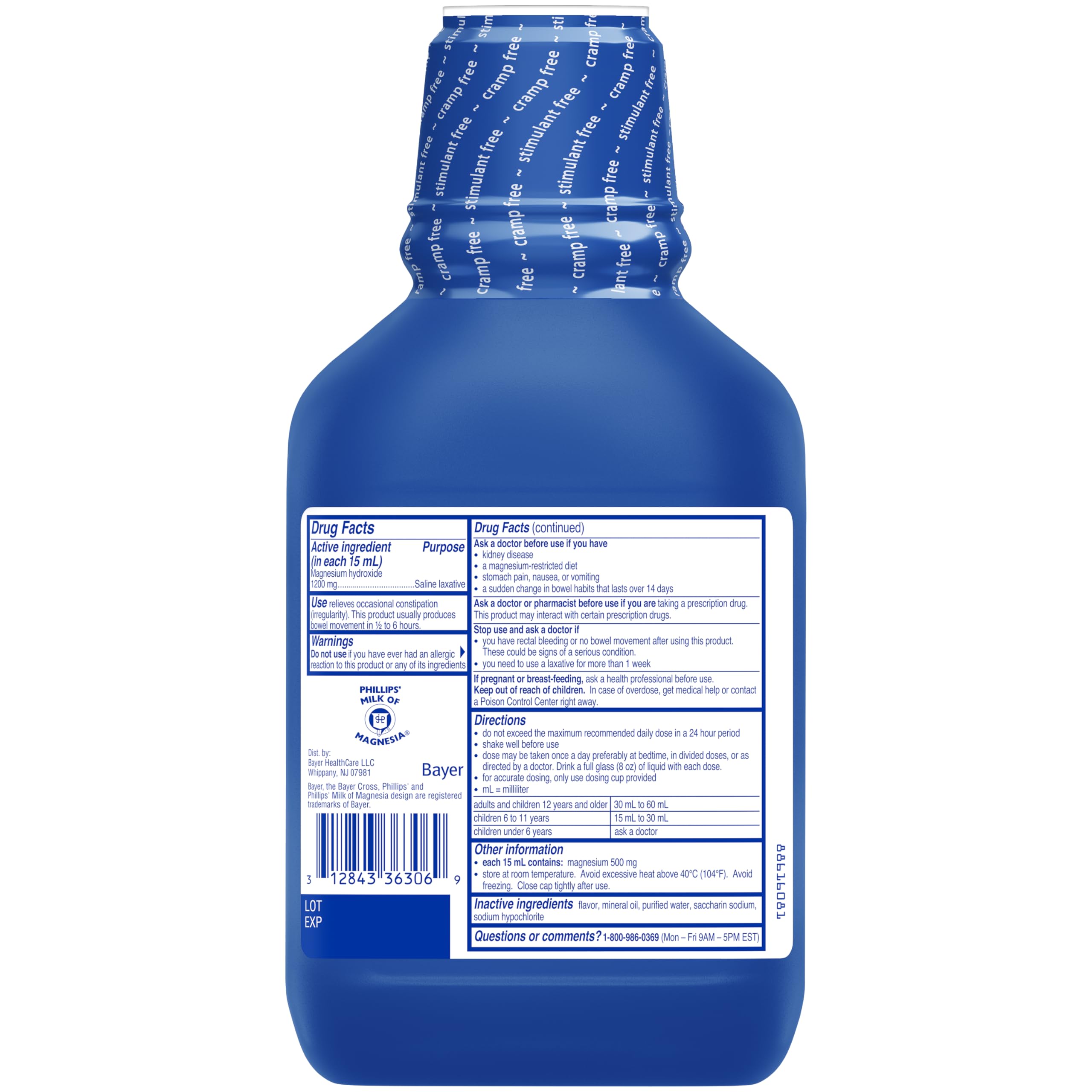 Phillips' Fresh Mint Milk of Magnesia Liquid,26 Fl Oz (Pack of 2) Phillips' Au supplements