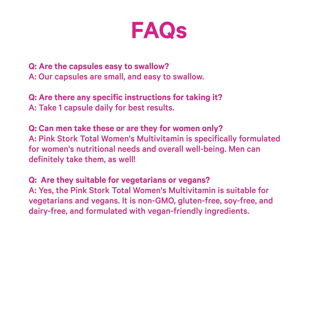 Pink Stork Total Women's Multivitamin - 19 Essential Vitamins for Women & Nutrients – Energy, Metabolism, Hormone, Immune & Mood Support Pink Stork Au supplements