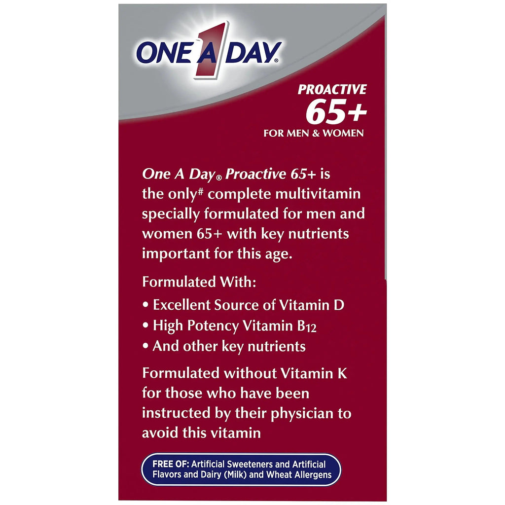 ONE A DAY Proactive 65+, Mens & Womens Multivitamin, Supplement with Vitamin A, Vitamin C, Vitamin D, and Zinc for Immune Health Support ONE A DAY Au supplements