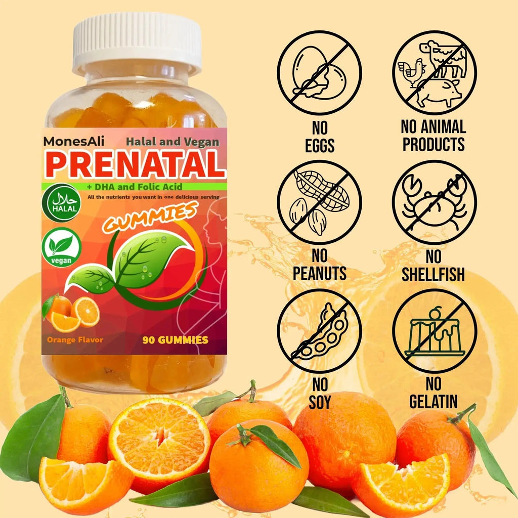 MonesAli Prenatal Gummies for Women Vitamins| & Postnatal | Vegan, Halal, Gelatin Free | with Folate, Iron & Biotin | MonesAli Au supplements