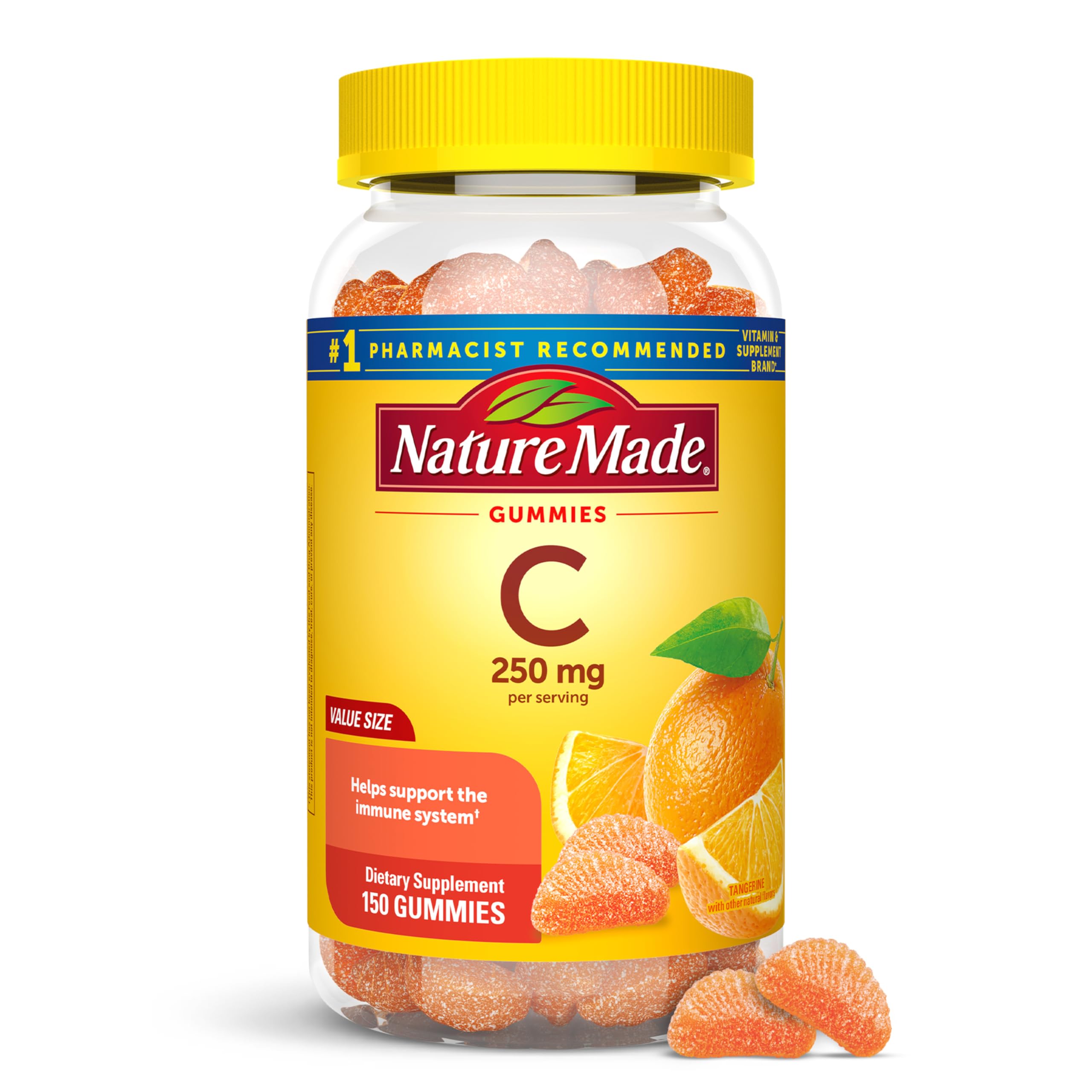 Nature Made Vitamin C 250 mg Per Serving, Dietary Supplement for Immune Support, Vitamin C Gummies for Adults