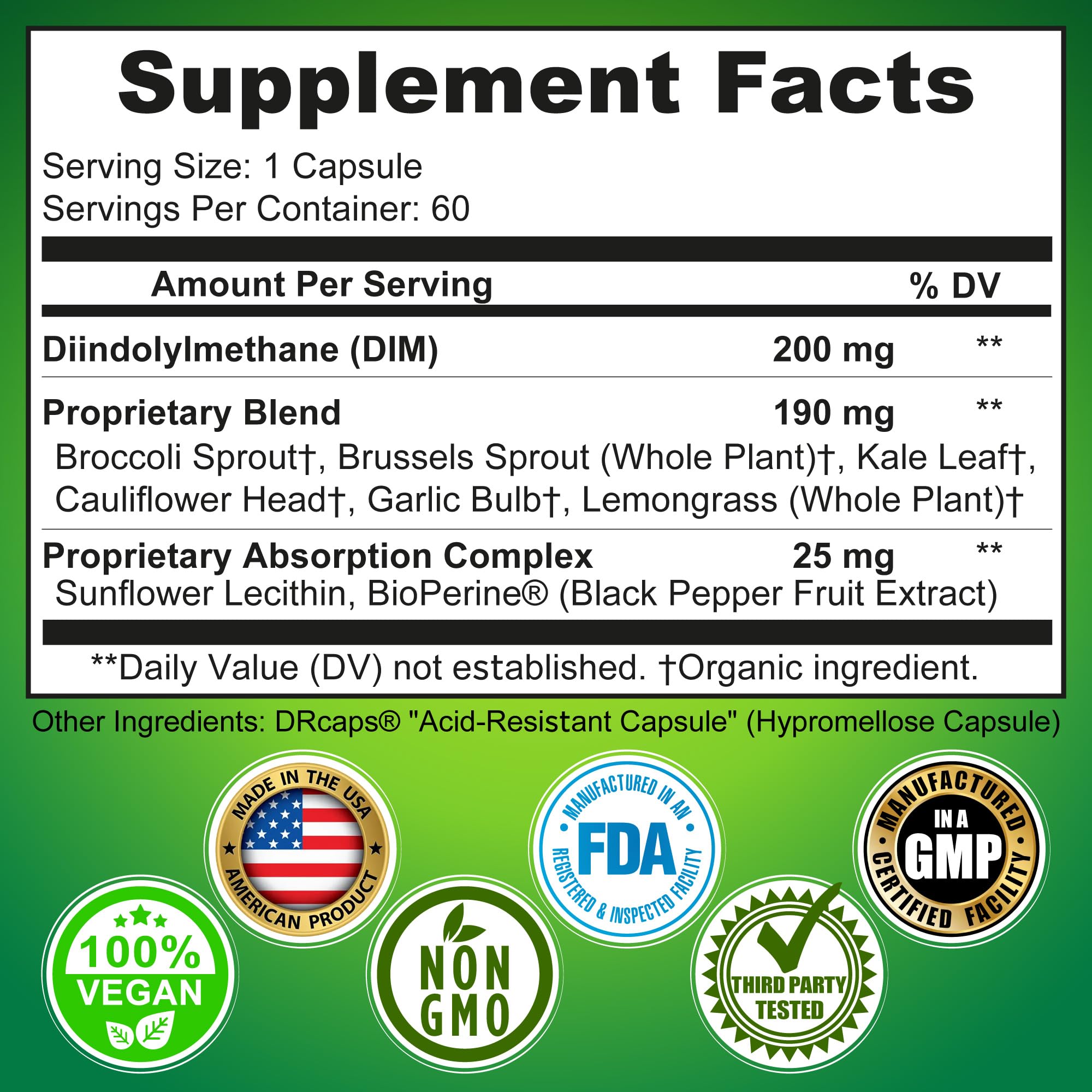 Optimal DIM 200mg Supplement for Women and Men - Made with Organic Whole Foods - Estrogen & Hormone Balance Support Diindolylmethane Complex - Maximum Absorption Delayed-Release Capsules - 60 Count SUPPLEMENTS STUDIO Au supplements