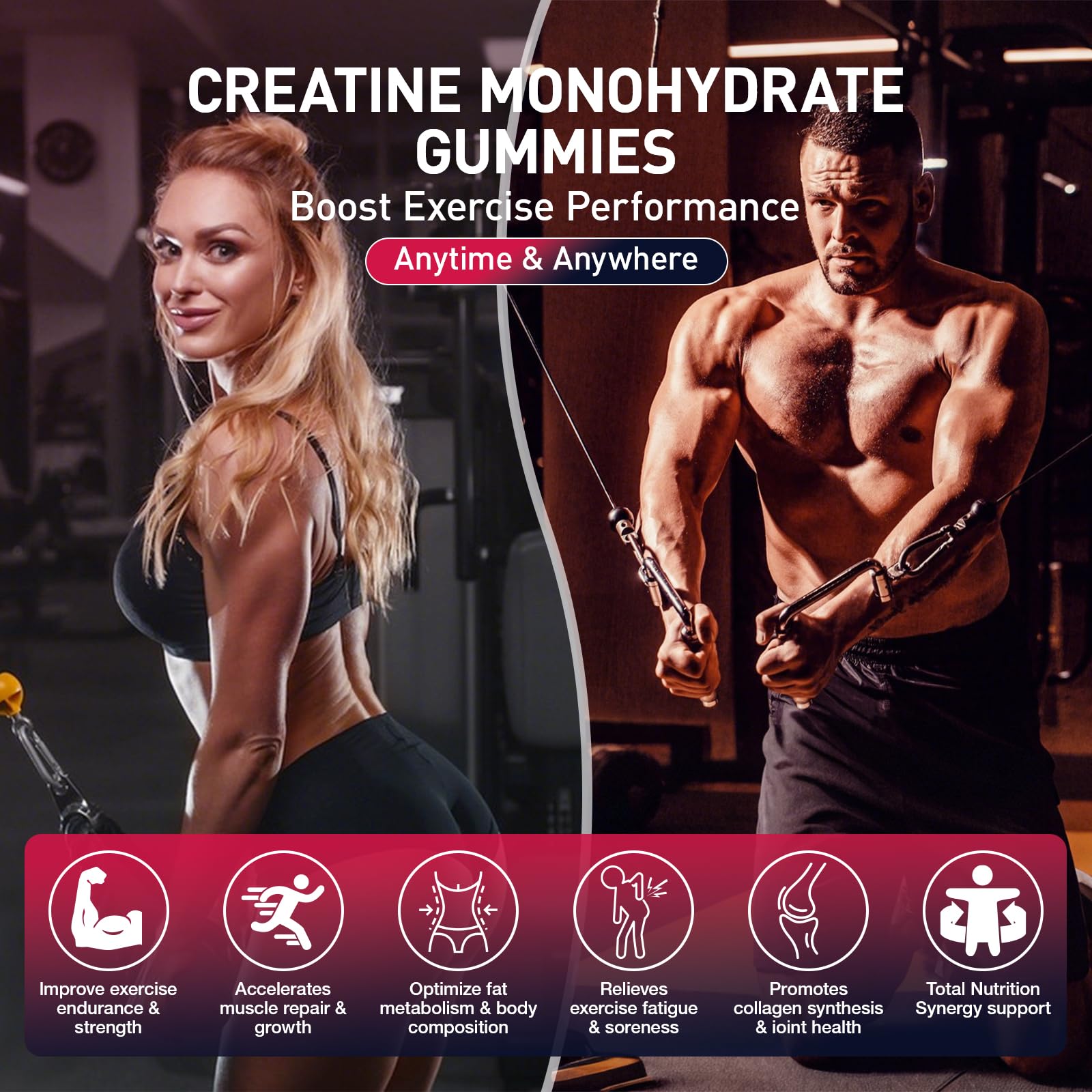Creatine Gummies for Men & Women, Creatine Monohydrate Gummies 5g, Build Muscle, Strength, Recovery, Cognitive Health & Memory, Pre Workout Supplement, 120 Count Raspberry Chewable Gummy Maxhemphealth Au supplements