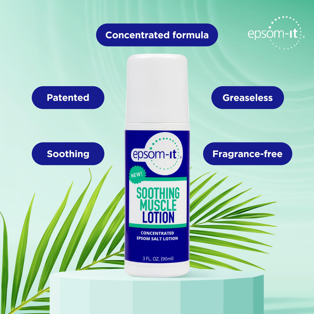 EPSOM-IT Soothing Muscle Lotion - Roll On Epsom Salt Lotion with Arnica for Muscle Stiffness, Leg, Knees and Feet Discomfort, Topical Magnesium Cream, 3oz, 2-Pack EPSOM-IT Au supplements