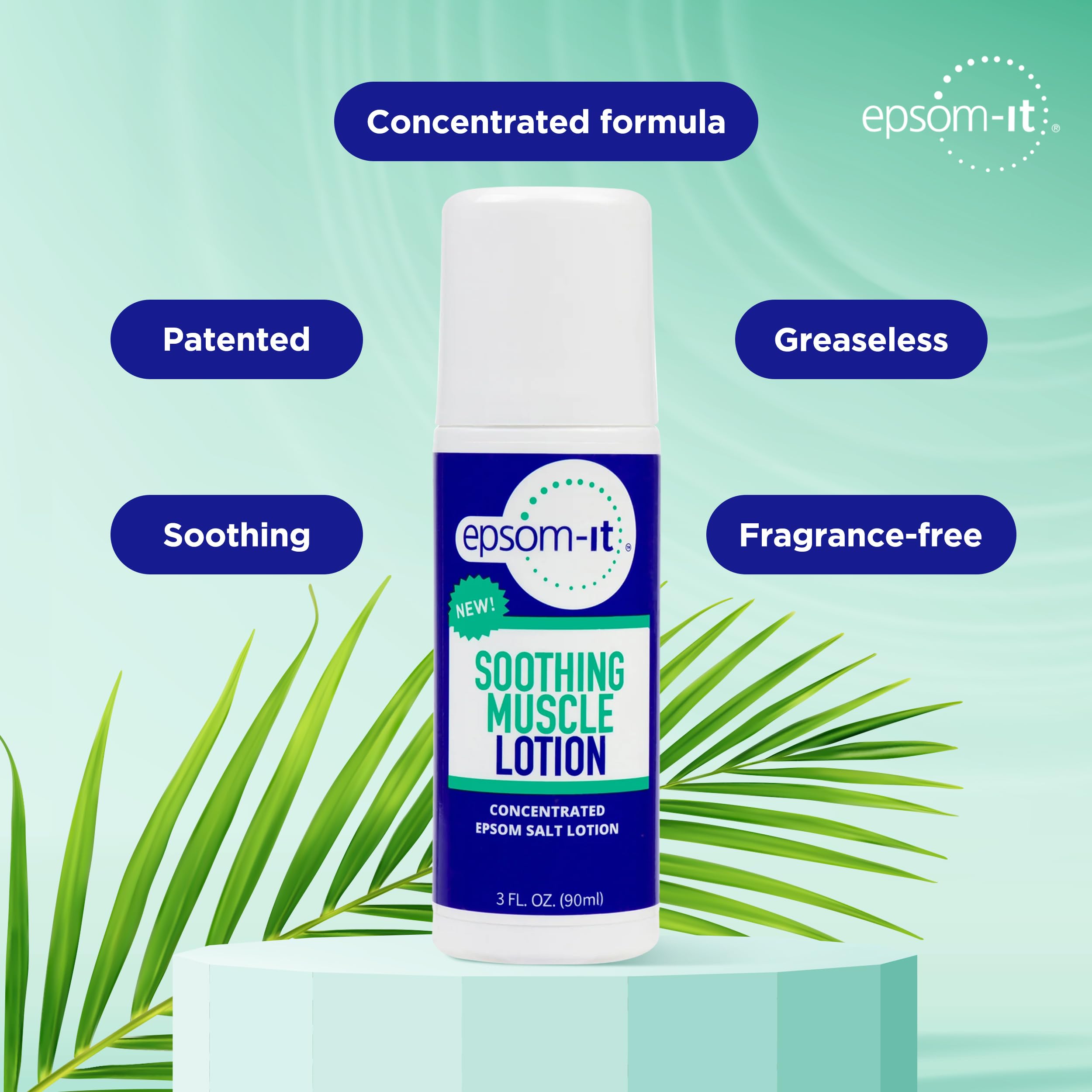 EPSOM-IT Soothing Muscle Lotion - Roll On Epsom Salt Lotion with Arnica for Muscle Stiffness, Leg, Knees and Feet Discomfort, Topical Magnesium Cream, 3oz, 2-Pack EPSOM-IT Au supplements