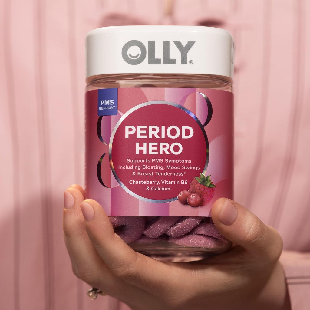 OLLY Period Hero Gummies, PMS Support Supplement,* Chasteberry, Vitamin B6, Calcium, Cran-Raspberry Flavor, 30 Day Supply - 60 Count OLLY Au supplements
