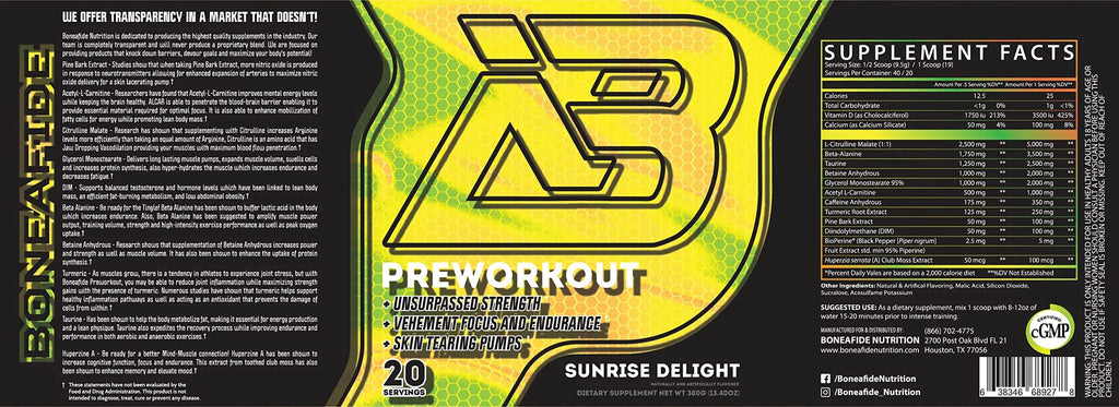 Boneafide Preworkout (Sunrise Delight) Boneafide Nutrition Au supplements