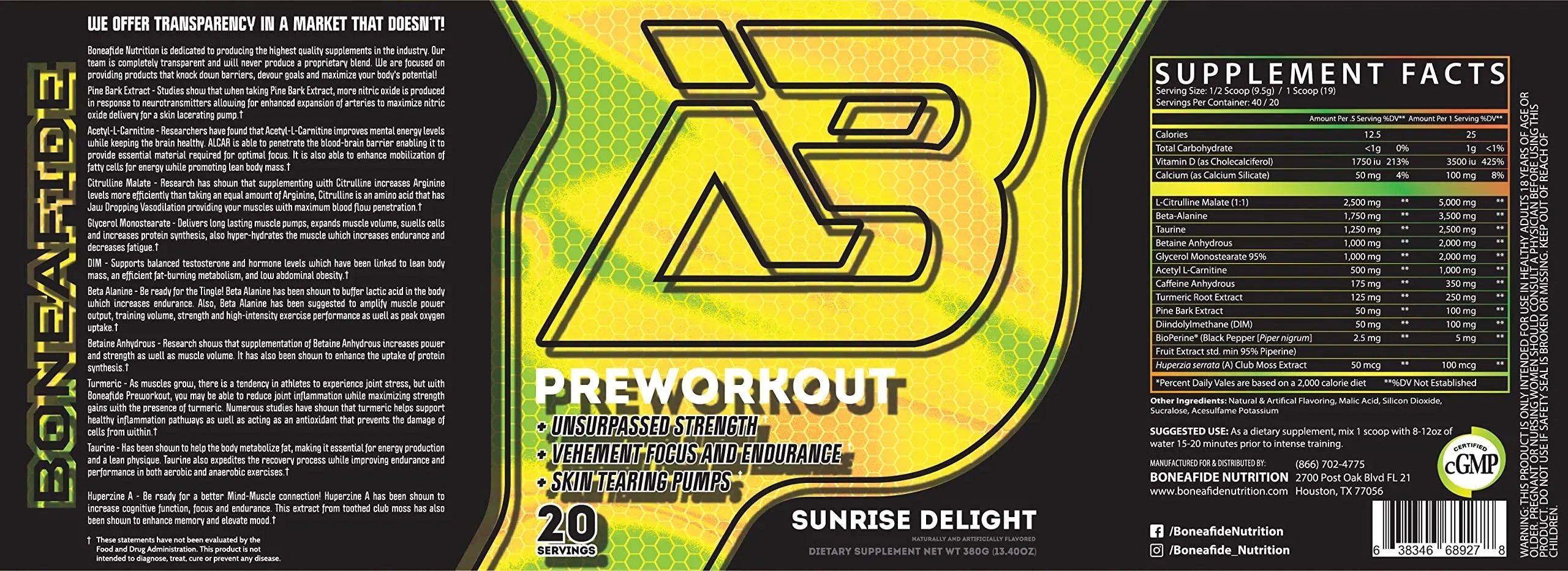 Boneafide Preworkout (Sunrise Delight) Boneafide Nutrition Au supplements