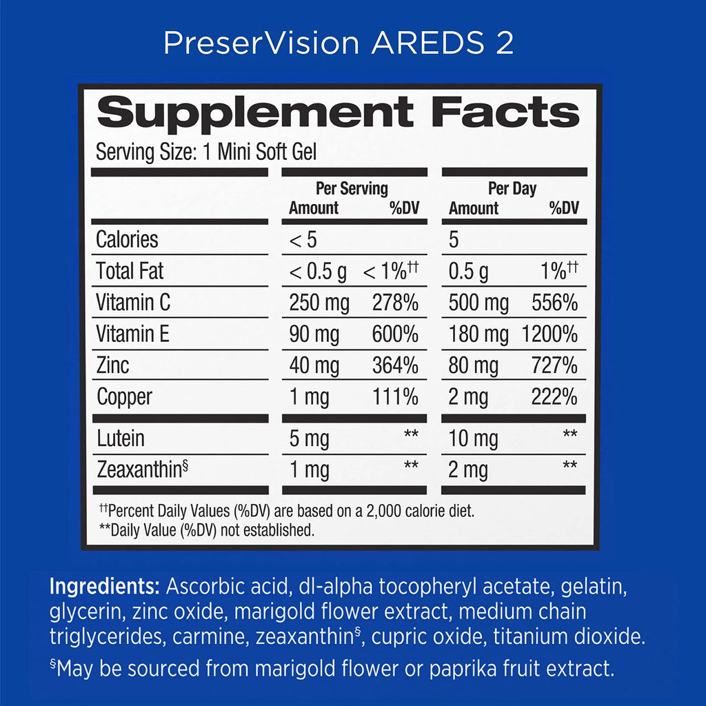 PreserVision AREDS 2 Eye Vitamin & Mineral Supplement, Contains Lutein PreserVision Au supplements