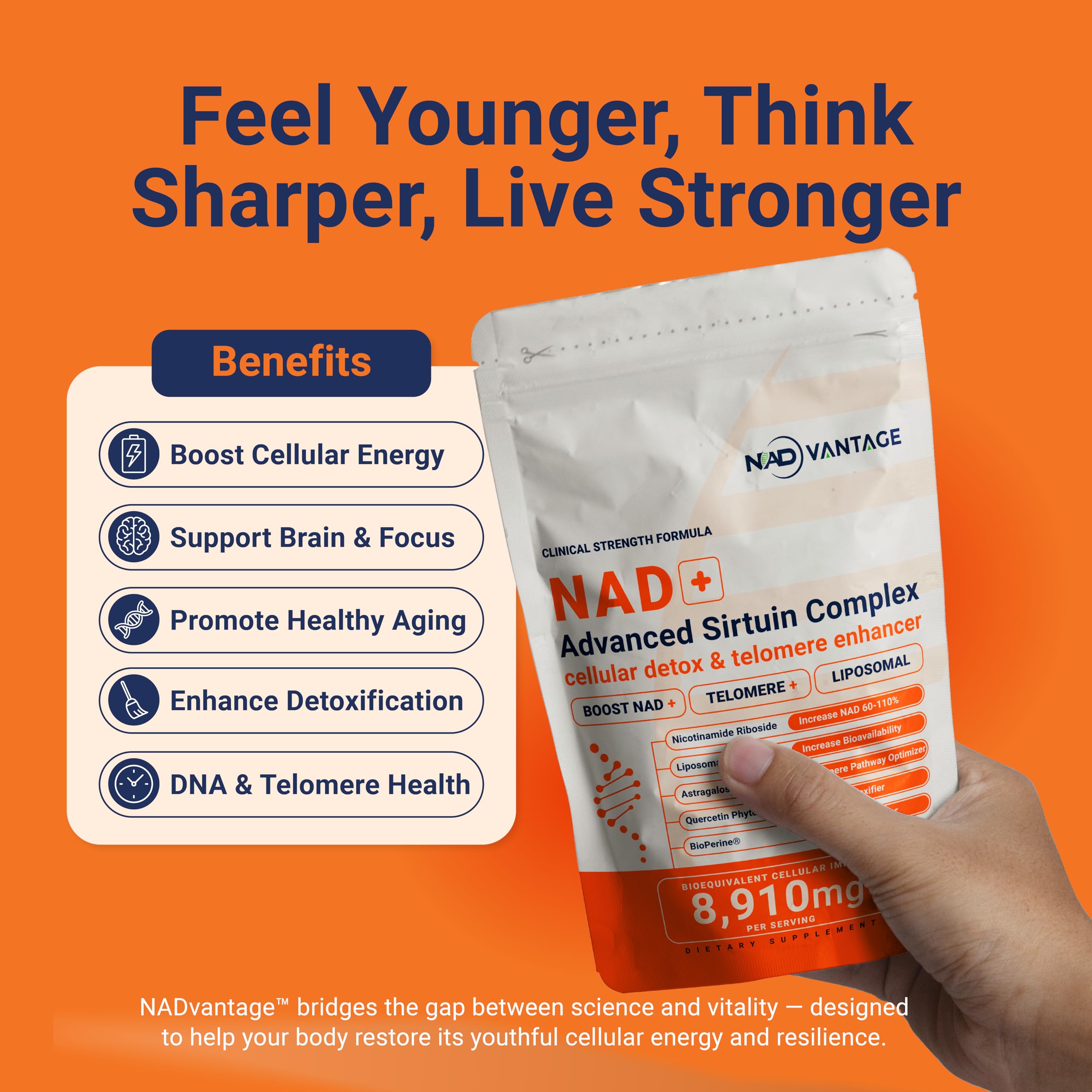 Eternaroot NAD+ 5D Matrix - High Potency NAD Precursor - 1000mg Nicotinamide Riboside (NR) + Liposomal Resveratrol - Clean Vegan Formula - Cellular Energy & Immune Support Eternaroot Au supplements