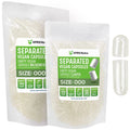 XPRS Nutra Vegan Size 000 Separated Capsules- 1000 Count Premium Empty Caps Separated in Bags - Clear Empty Capsules XPRS Nutra Au supplements