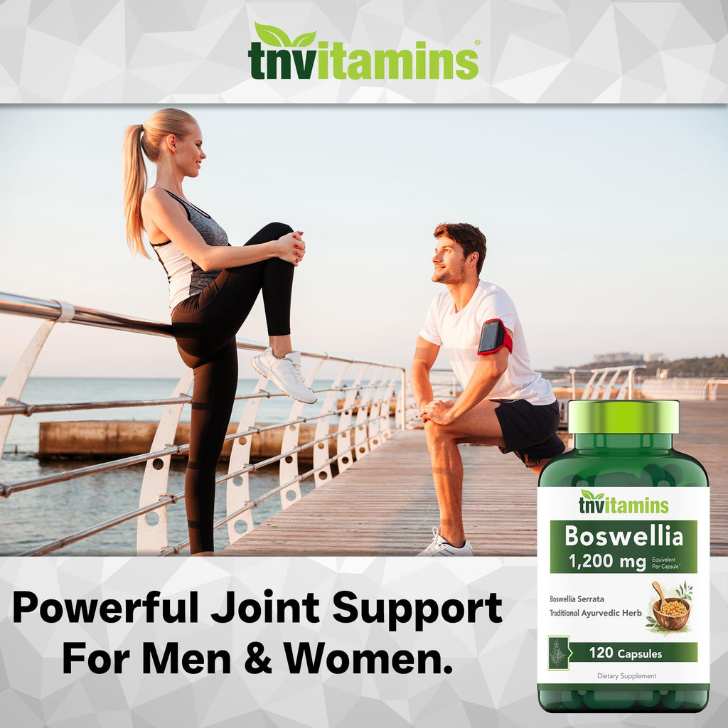 tnvitamins Boswellia Extract Capsules, 120 Count | 1,200 mg Per Capsule | 65% Boswellic Acids + 10:1 Concentrated Extract | Boswellia Serrata