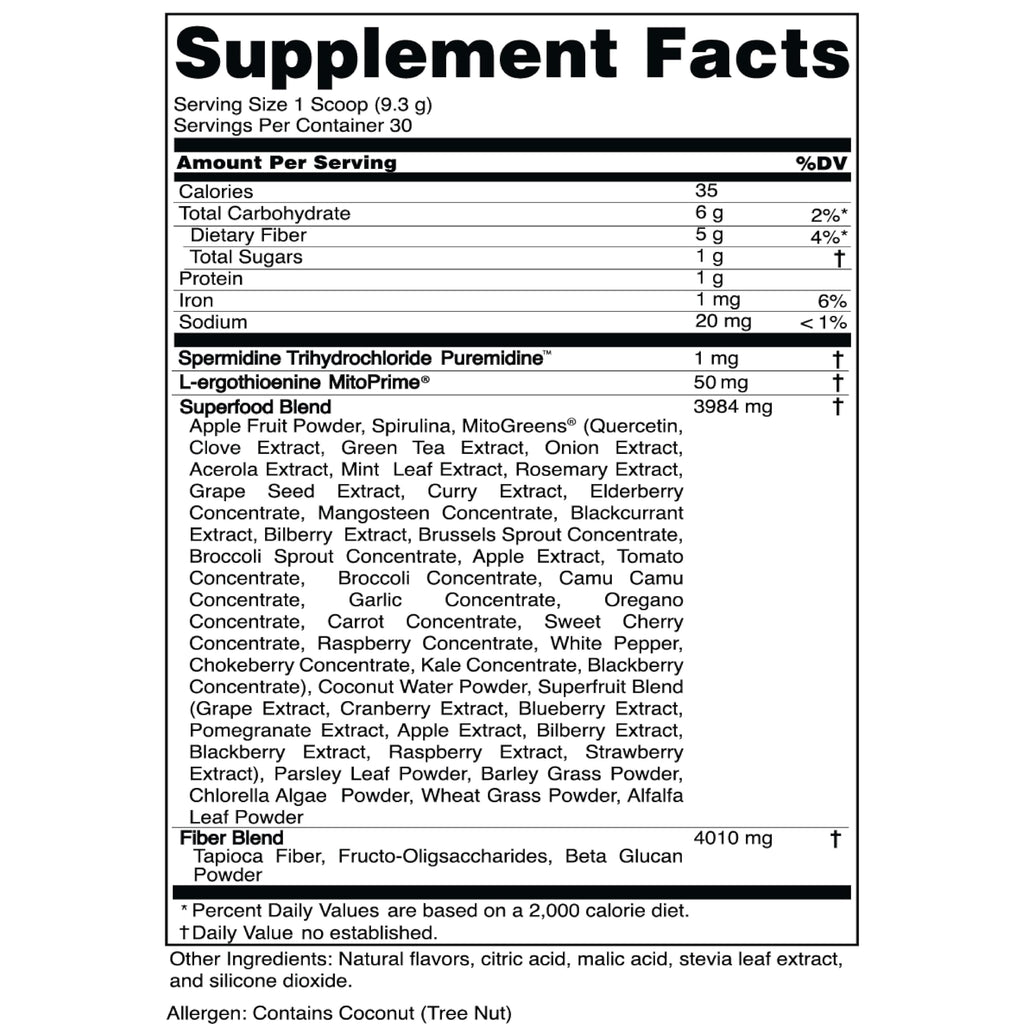 Advanced Bionutritionals Pep Tonic Powdered Superfood Formula 50 Fruits, Vegetables, Herbs, and Superfoods - Vegan, Vegetarian - 9.84 OZ - 279 g