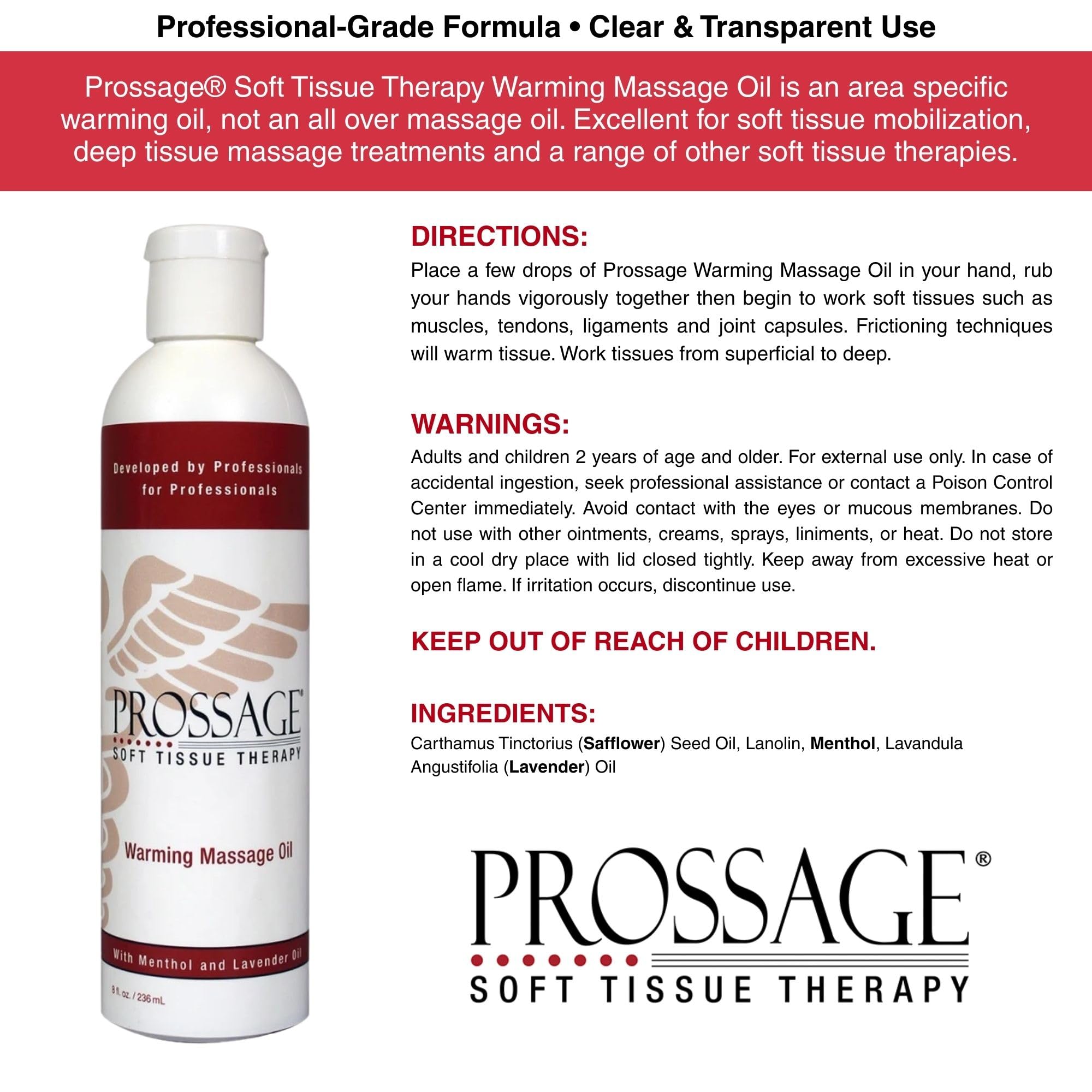 Prossage Heat Warming Relief Massage Oil for Therapuetic Massages, Deep Tissue Massages, and Aromatherapy, Topical Reliever, 8 Ounce Bottle THERABAND Au supplements