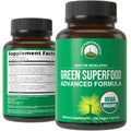Organic Super Greens 150 Capsules - Green Juice Superfood Supplement with 25 All Natural Organic Ingredients. Max Energy and Detox Super Food Pills with Spirulina, Spinach, Kale, Turmeric, Probiotics Peak Performance Au supplements