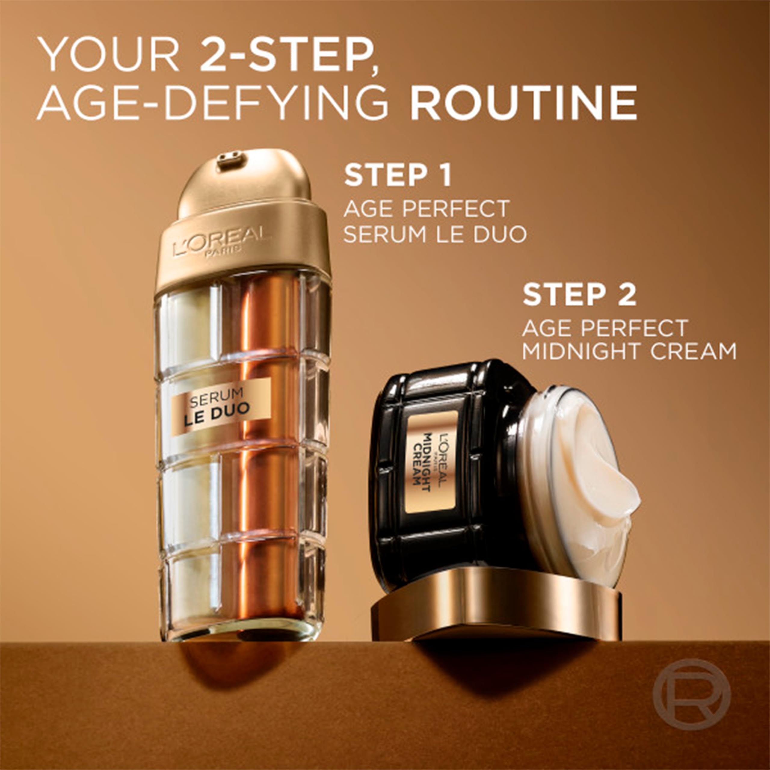 L'Oreal Paris Age Perfect Serum Le Duo, Brightening, Firming and Anti-Aging Serum for Face with Collagen Peptide