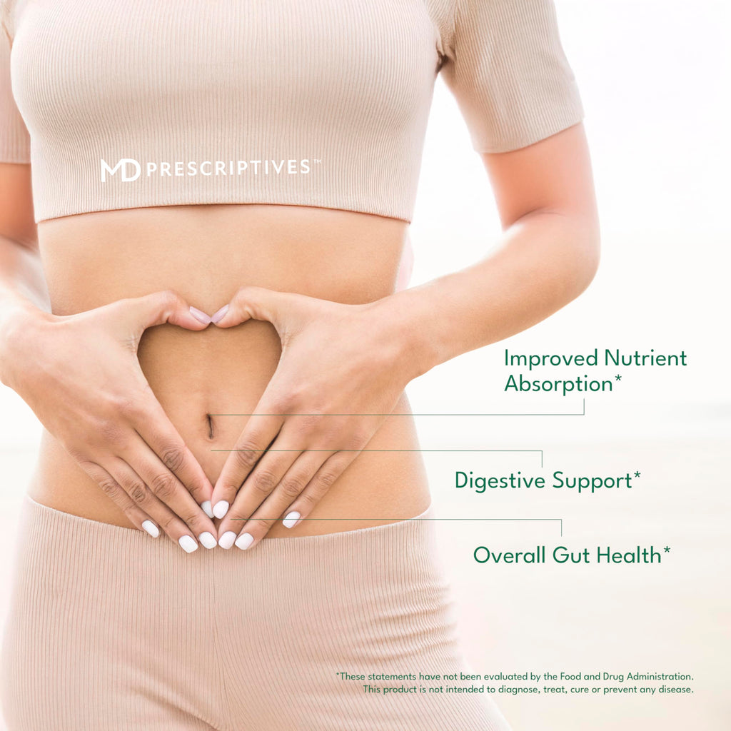 MD Prescriptives - ProbioZyme - Vegetarian Digestive Enzymes - Supplement for Digestive & Gut Health - 90 Capsules
