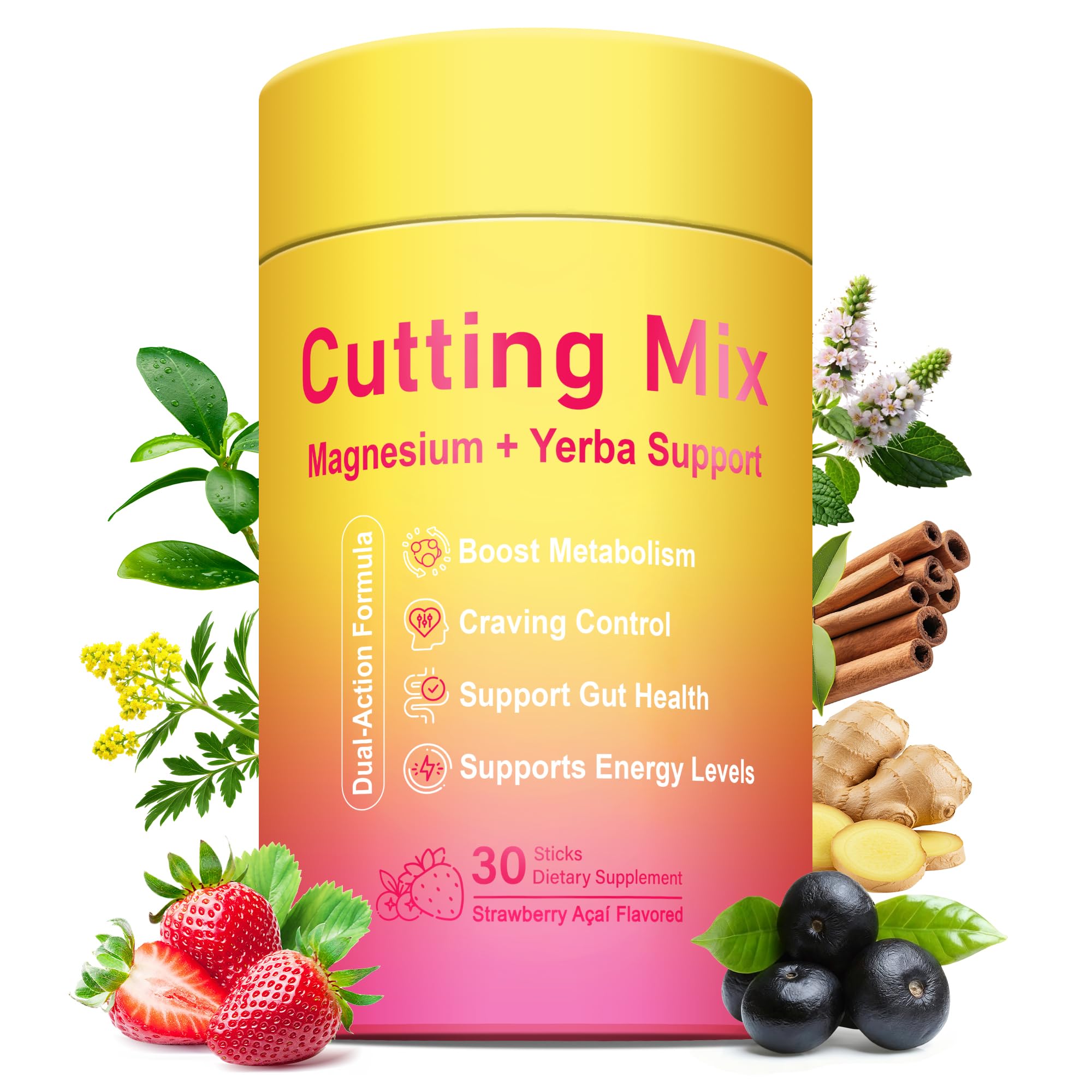Yooloks Cutting Drink Mix –  5-HTP, Yerba Mate & Magnesium, FOS | Supports Satiety Signaling, Energy & Gut Health