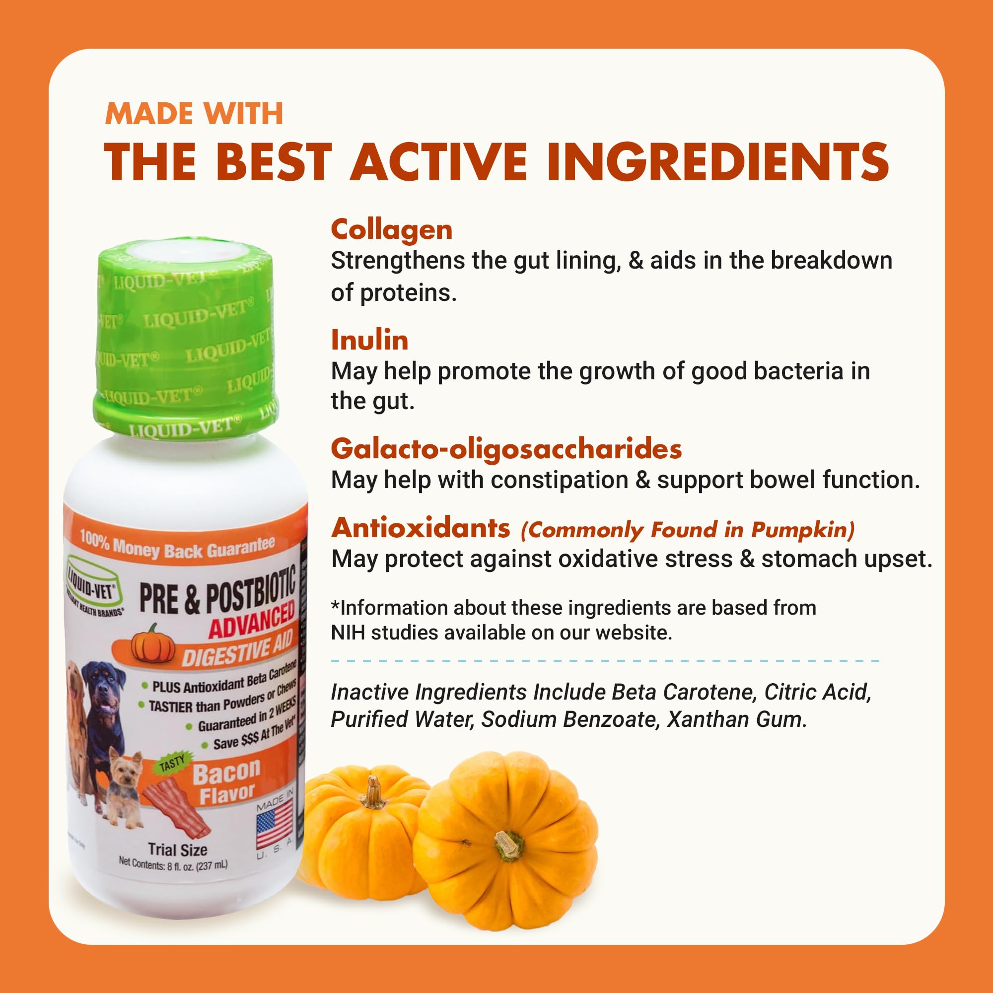 Pre & PostBiotic Support for Dogs – Digestive Upset, Stool Quality & Sensitive Stomach Support – Easy Liquid Formula for Picky Eaters LIQUID-VET Au supplements