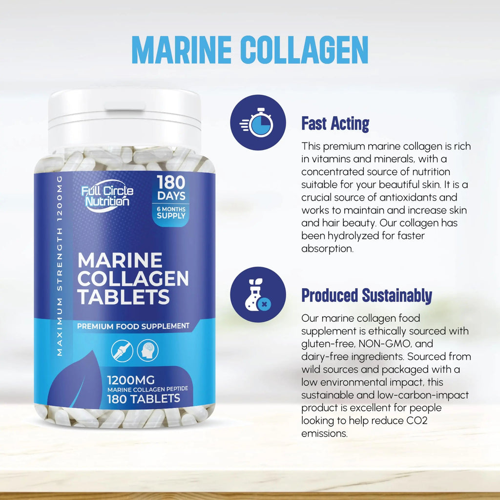 Marine Collagen Tablets 1200MG - 2400MG - 180 Days Supply Generic Au supplements