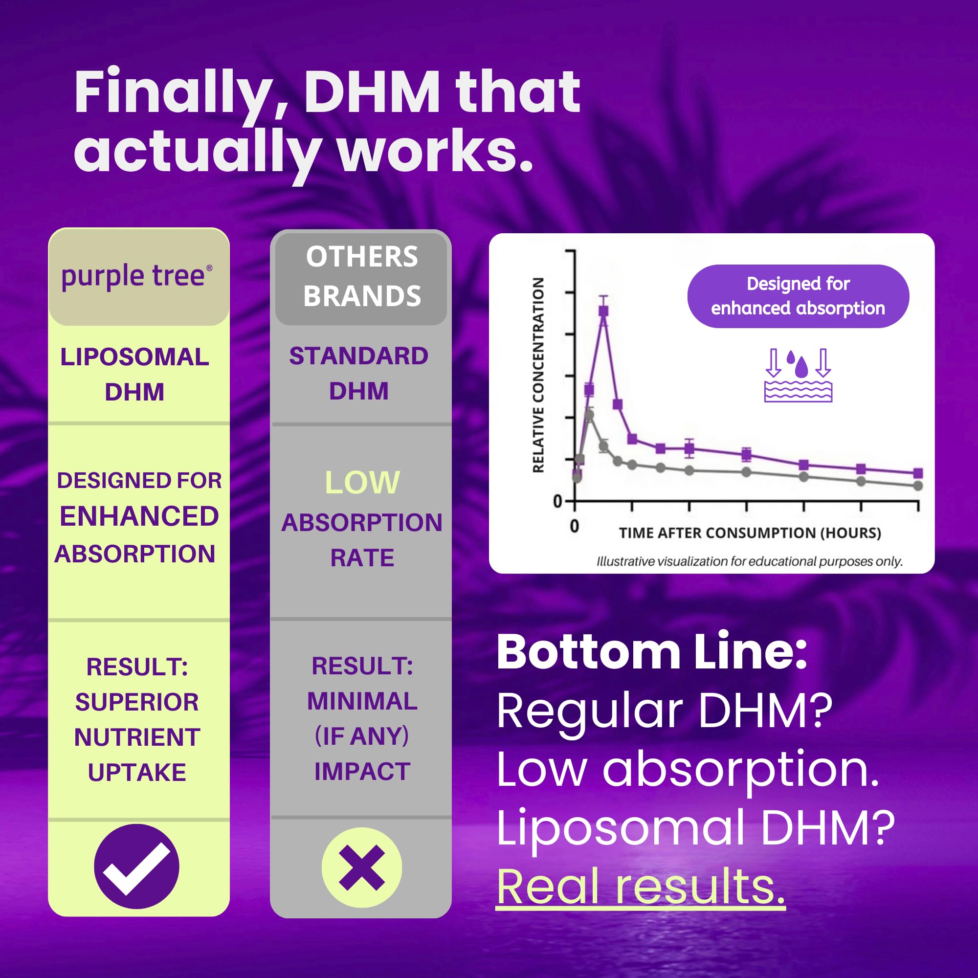 purple tree Post-Celebration Wellness Supplement for Liver Support & Hydration | Liposomal Dihydromyricetin (DHM), L-Glutathione, Milk Thistle