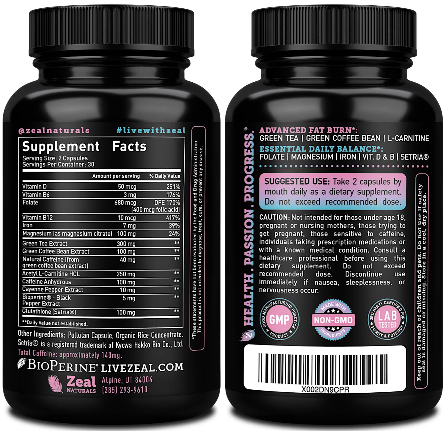 Zeal Naturals Weight Loss Support for Women + Daily Balance Vitamins (Iron, Vitamin D, Setria®, Folate) Premium Diet Support Pills for Women+ Multivitamin and Hormone Support Zeal Naturals Au supplements