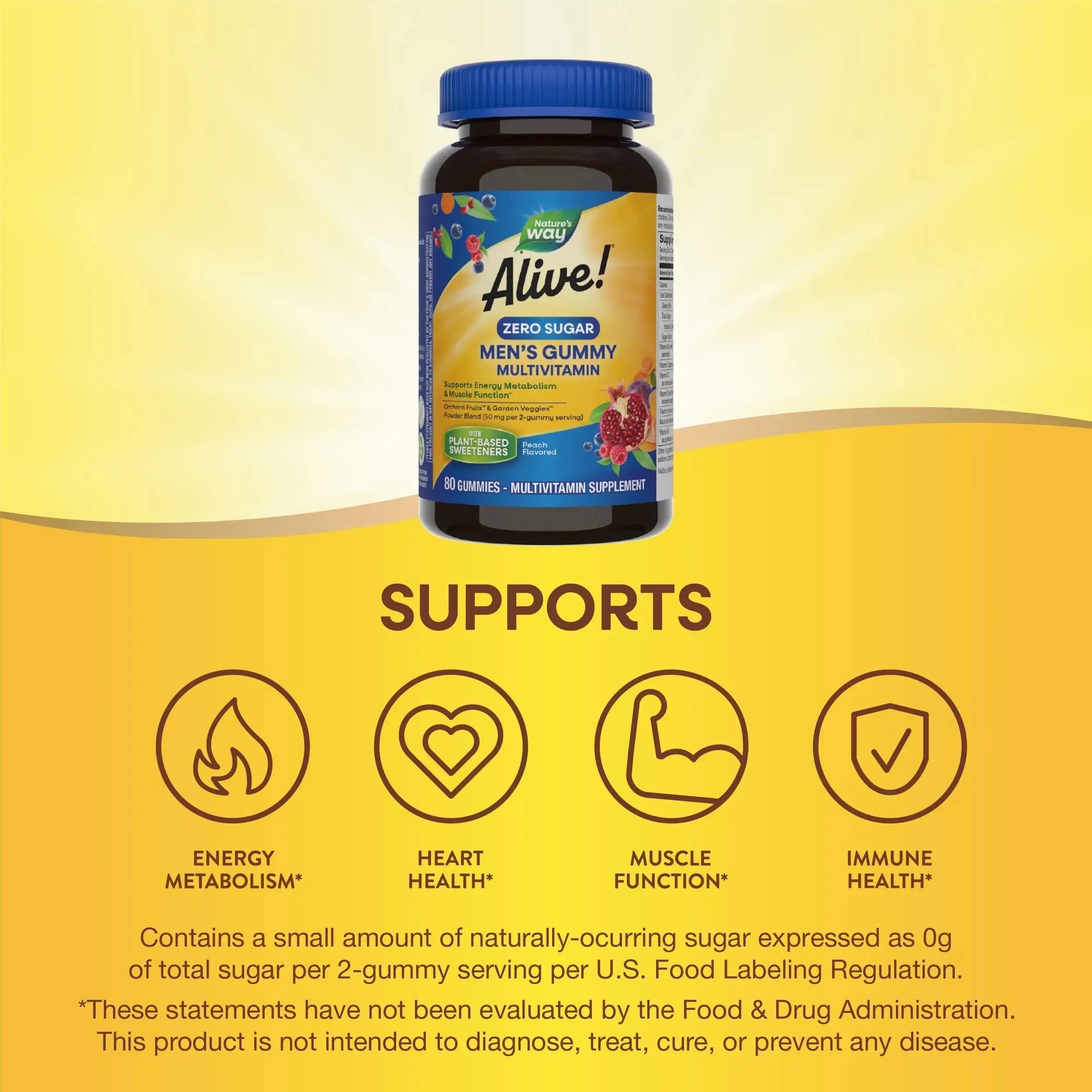 Nature’s Way Alive! Zero Sugar Men's Gummy Multivitamins, Energy Metabolism*, Muscle Function*, B-Vitamins Nature's Way Au supplements