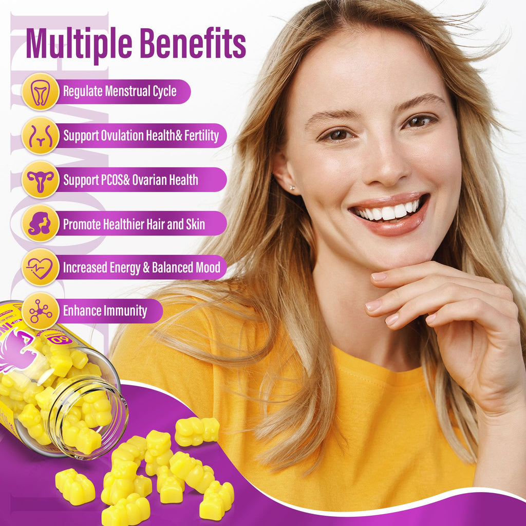 Lazpowfi Myo-Inositol & D-Chiro Inositol,Inositol Gummies with Vitamin D3, Magnesium Glycinate, Omega-3, Folate & Zinc, Inositol Supplement Menstrual Cycle for Women-40:1 Ratio-30 Day Supply Lazpowfi Au supplements